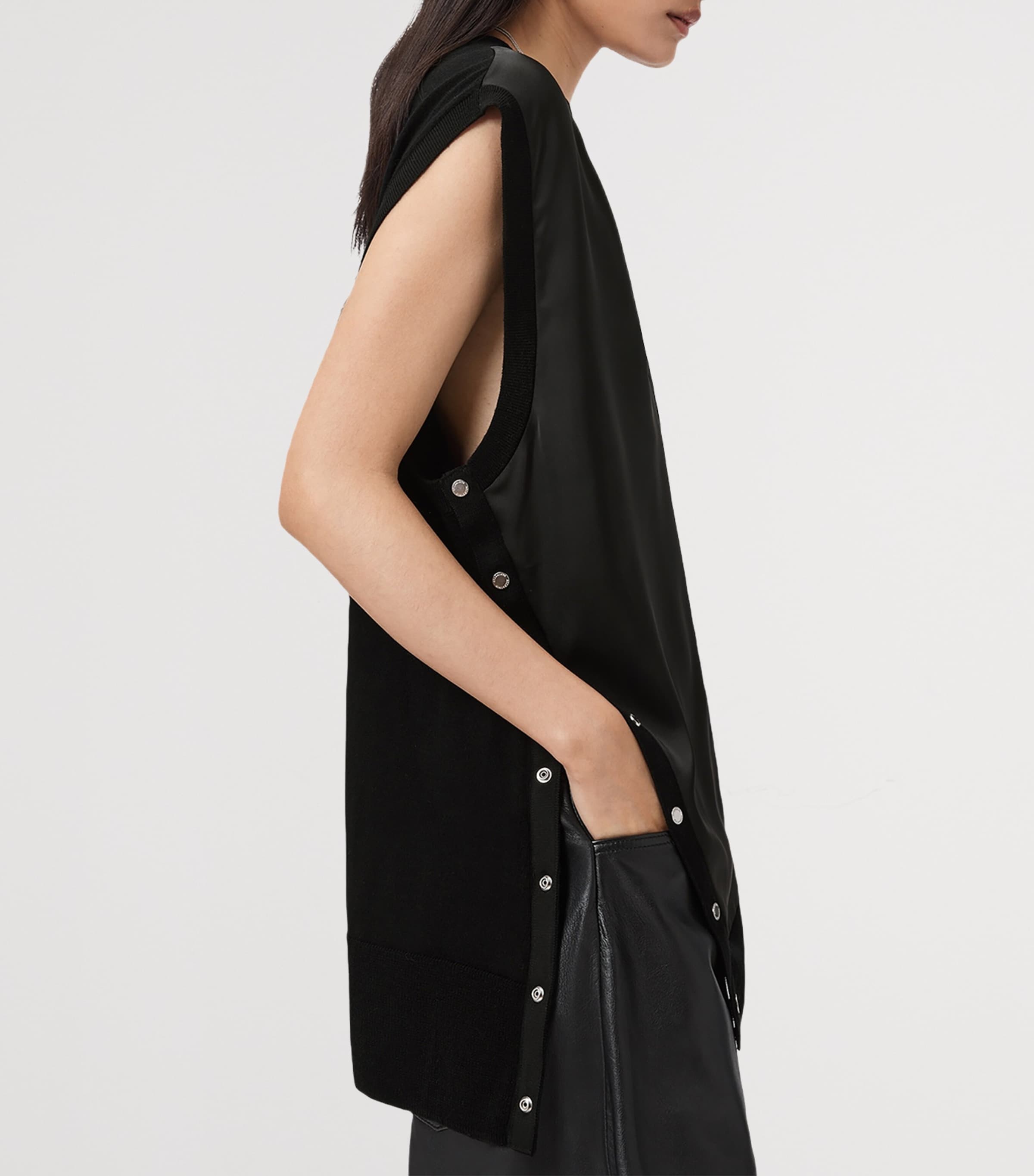 Jersey Studded Bern Tank Top BLACK Image 5