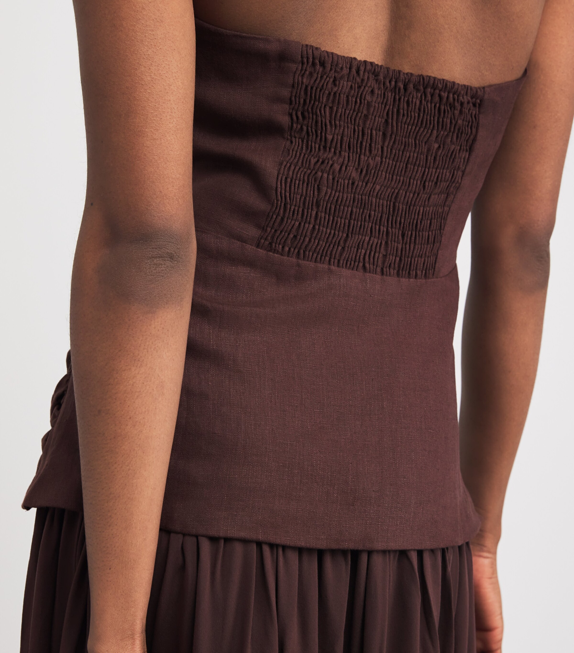 Faithfull the Brand Womens Halterneck Tali Maxi Dress Carob Image 6