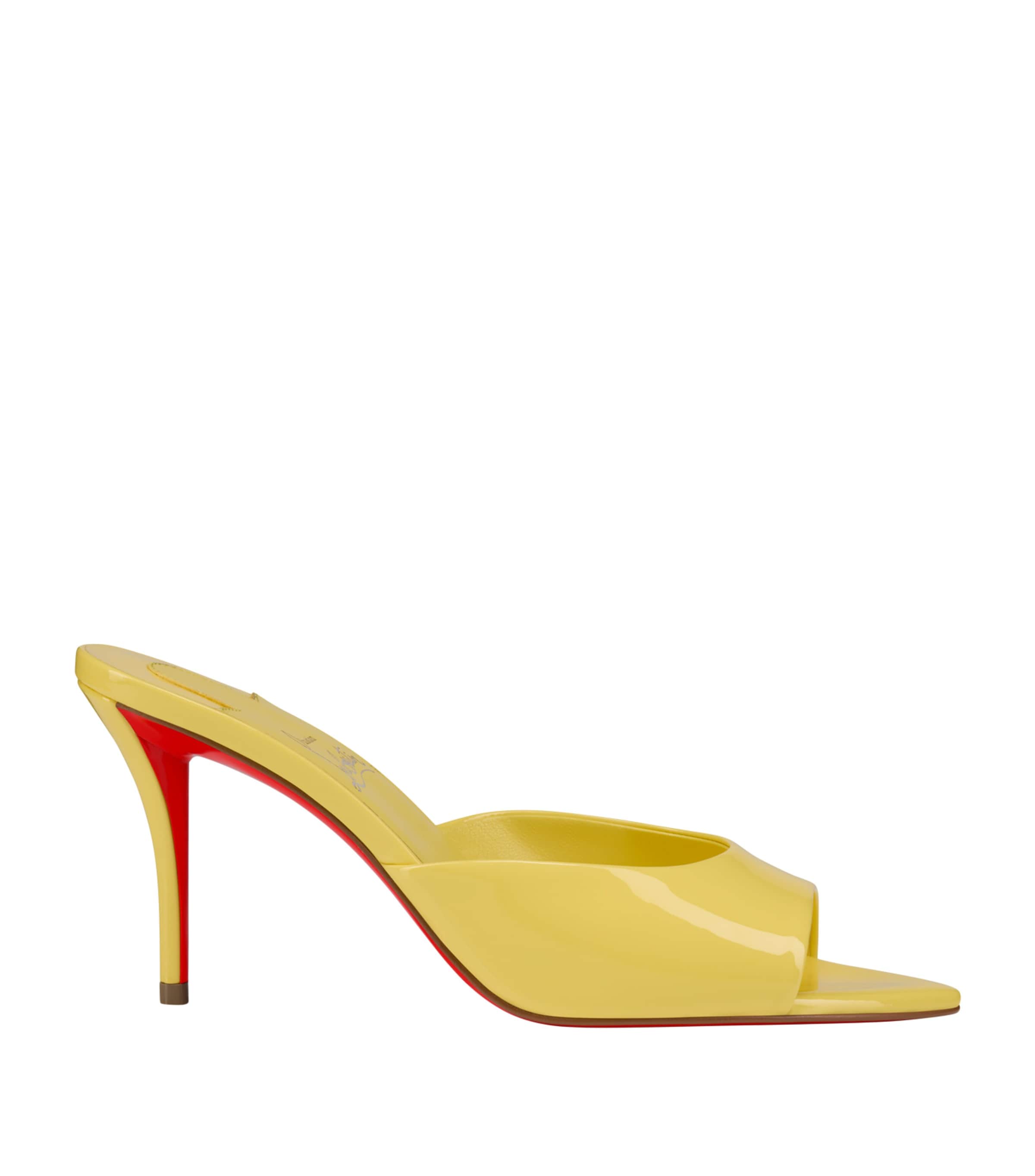 Christian Louboutin Miss Z Patent Leather Mules 80 In Yellow