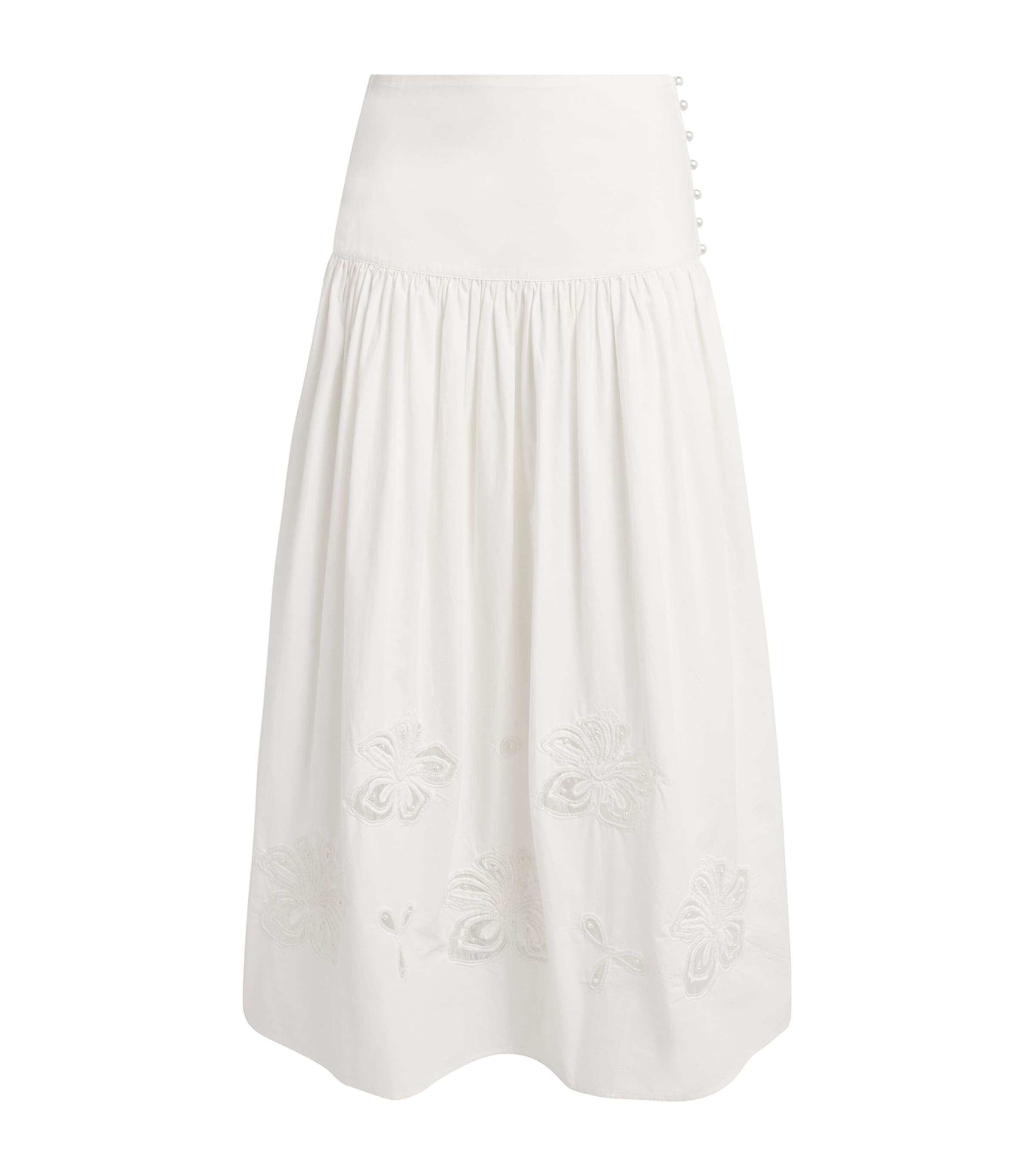 Sandro Cotton Embellished Maxi Skirt