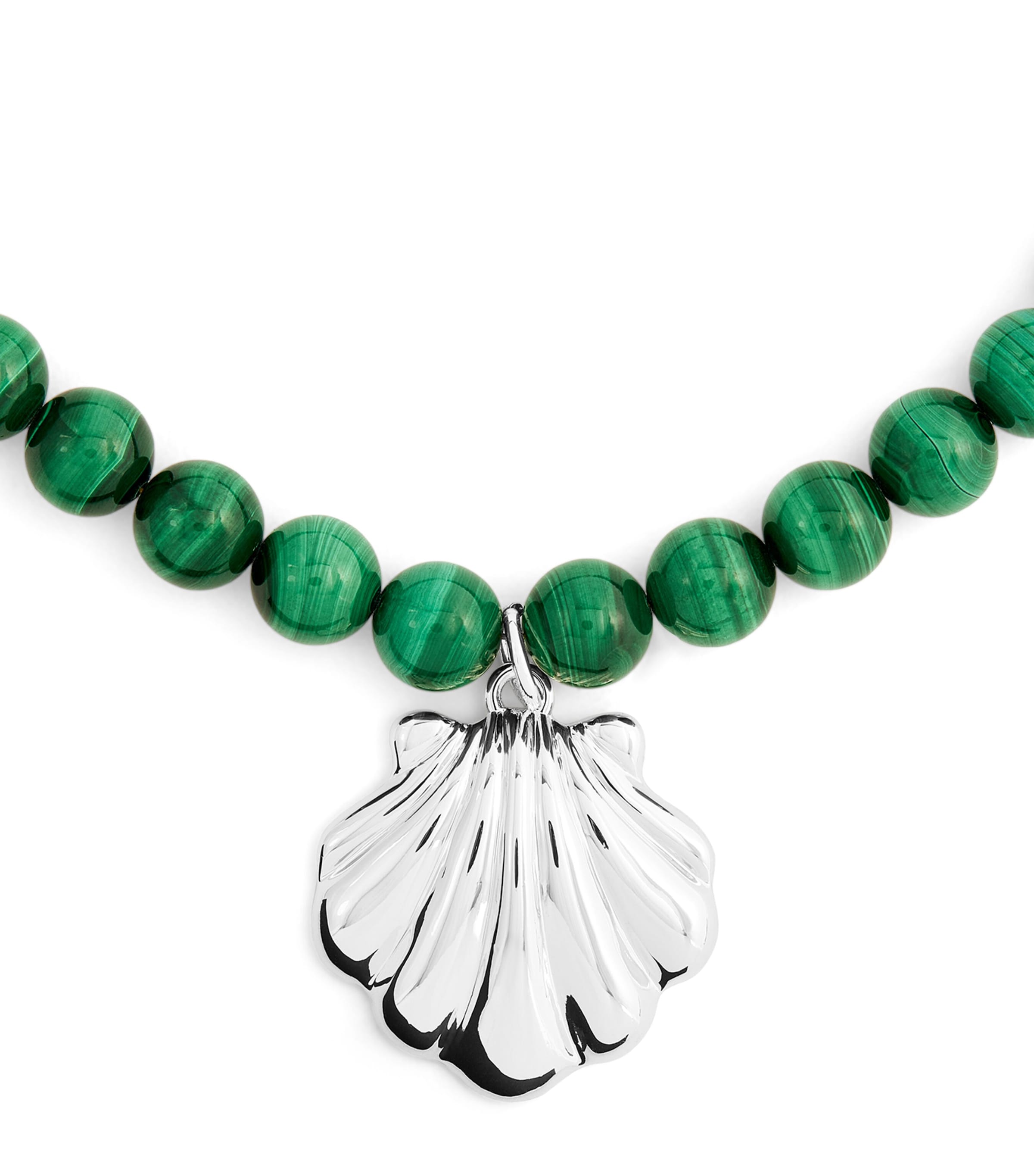 Timeless Pearly Tiger Eye Fun And Chic Shell Necklace In Green