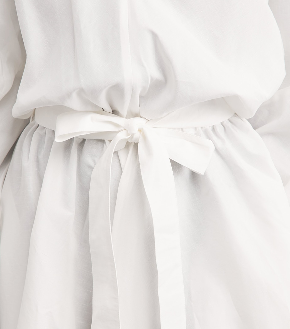 Palmer//Harding Womens Sonnet Midi Dress White Linen Blend Image 3