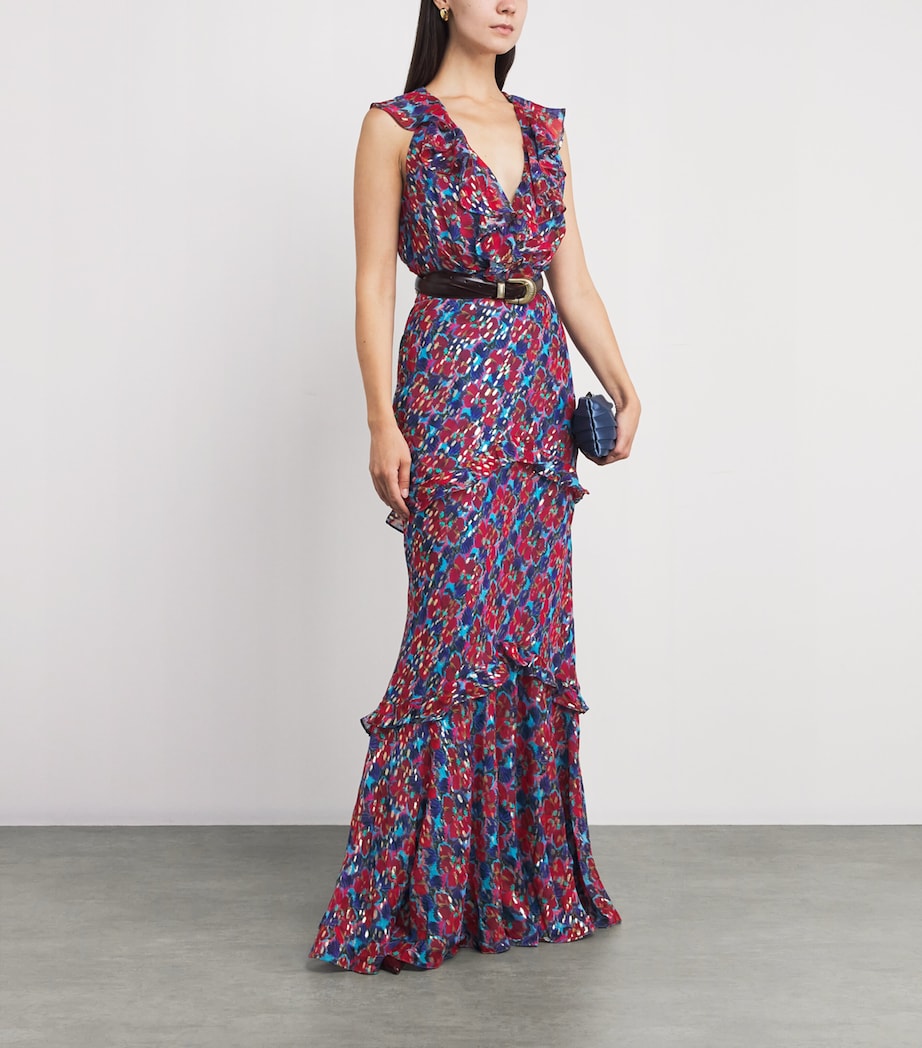 Floral Print Rita Maxi Dress 2360/2361-QUAIL SKY Image 2