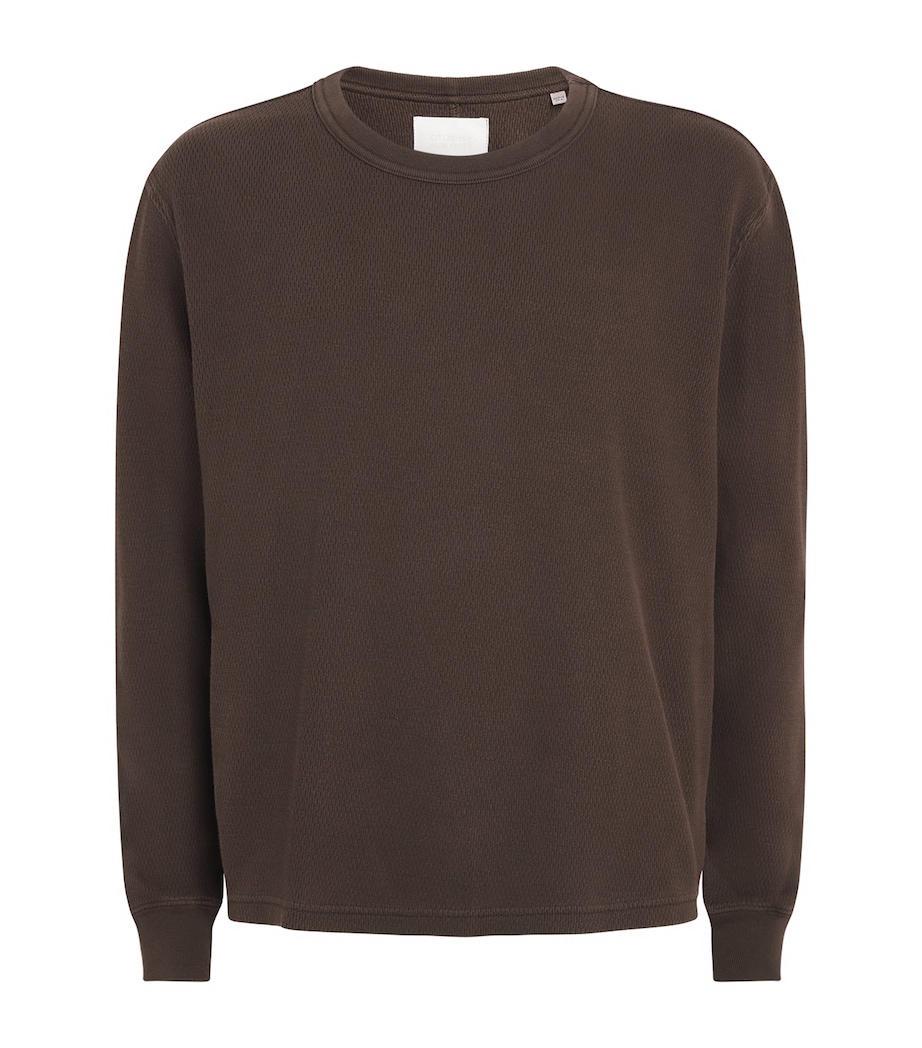Citizens of Humanity Mens Cotton Waffle-Stitch Sweater Tobacco Image 1