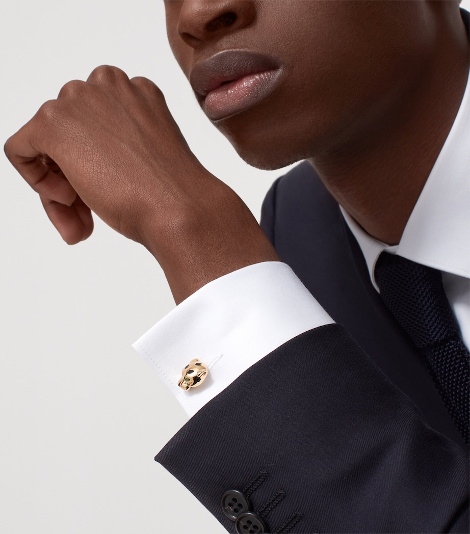 Cartier Yellow Gold, Tsavorite and Black Lacquer Panthère de Cartier Cufflinks Yellow Gold Image 2