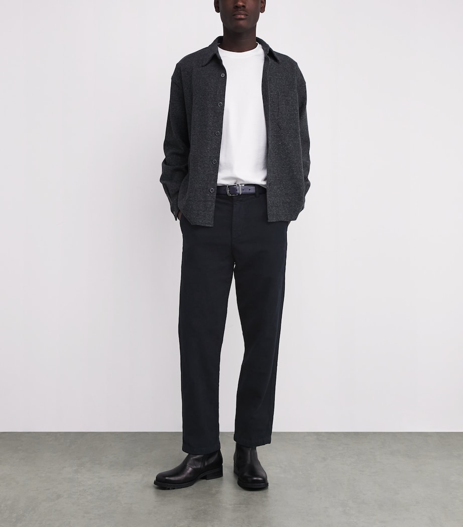 Cotton Flat Front Chinos NVY Image 2