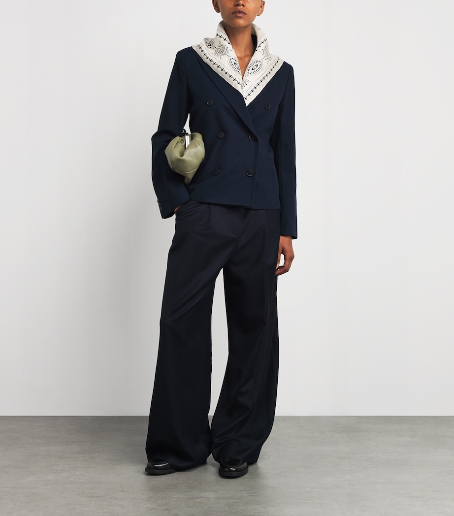 Silk Bandana Print Square Scarf IVORY Image 3