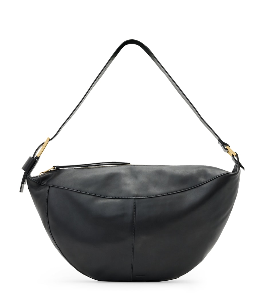 Leather Luna Shoulder Bag BLACK Image 1