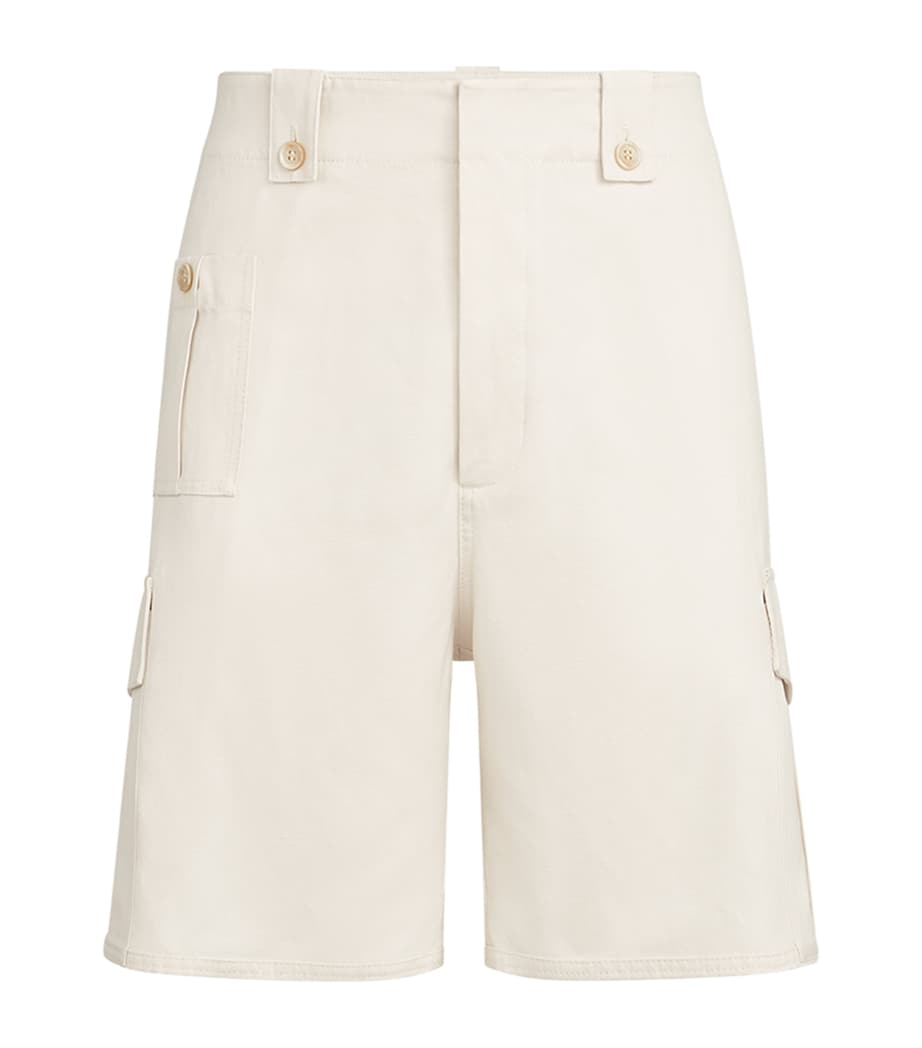 Brunello Cucinelli Mens Cotton-Linen Cargo Bermuda Shorts Image 1