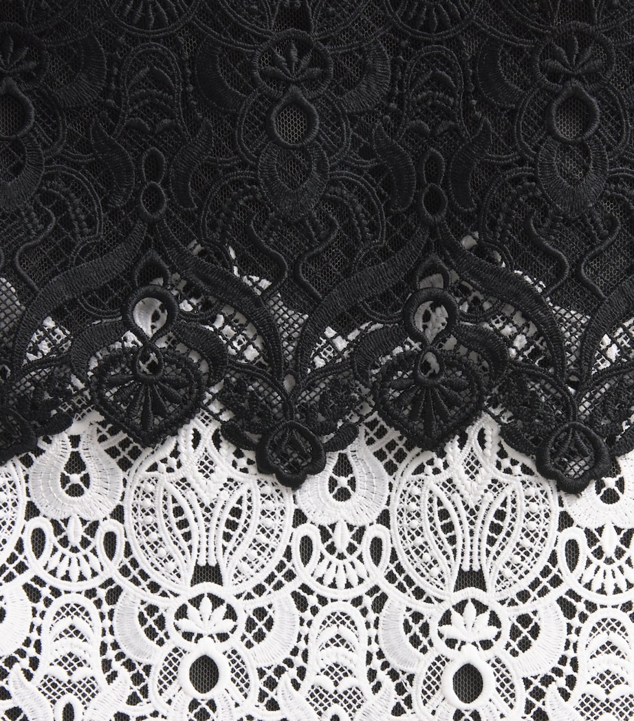 Carolina Herrera Womens Lace Midi Skirt Black/white Image 6