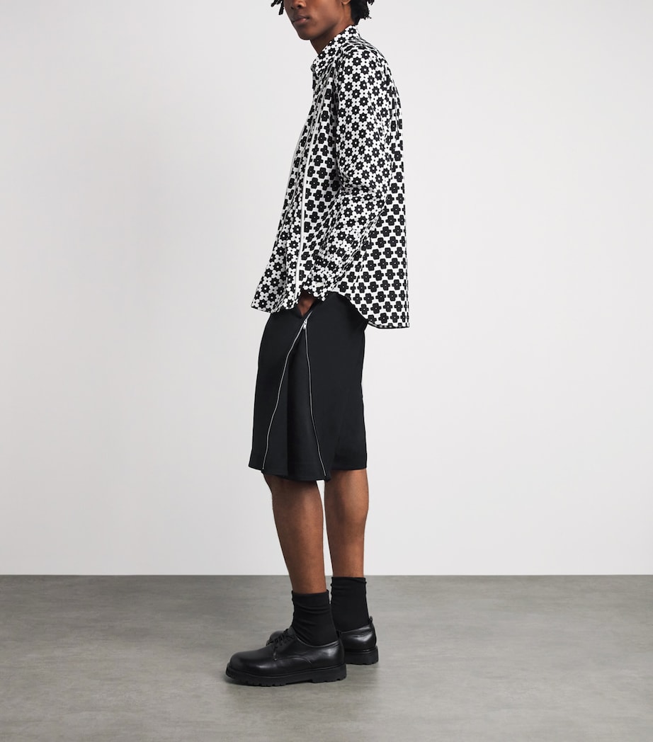 Comme Des Garçons Homme Plus Mens Wool Zip-Up Chino Shorts Black Image 2