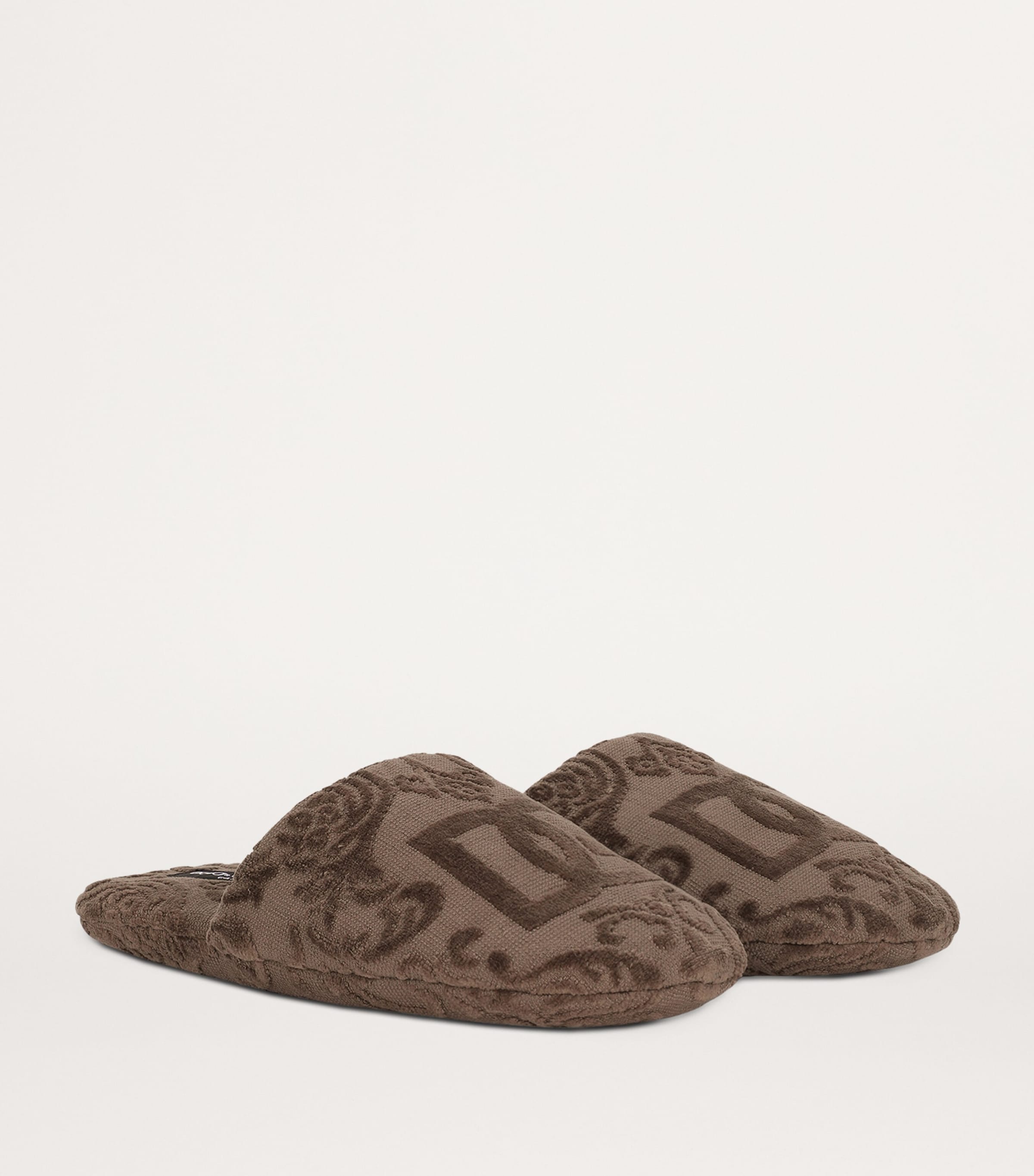 Dolce&Gabbana Casa Terry Cotton DG Slippers Marrone Image 2