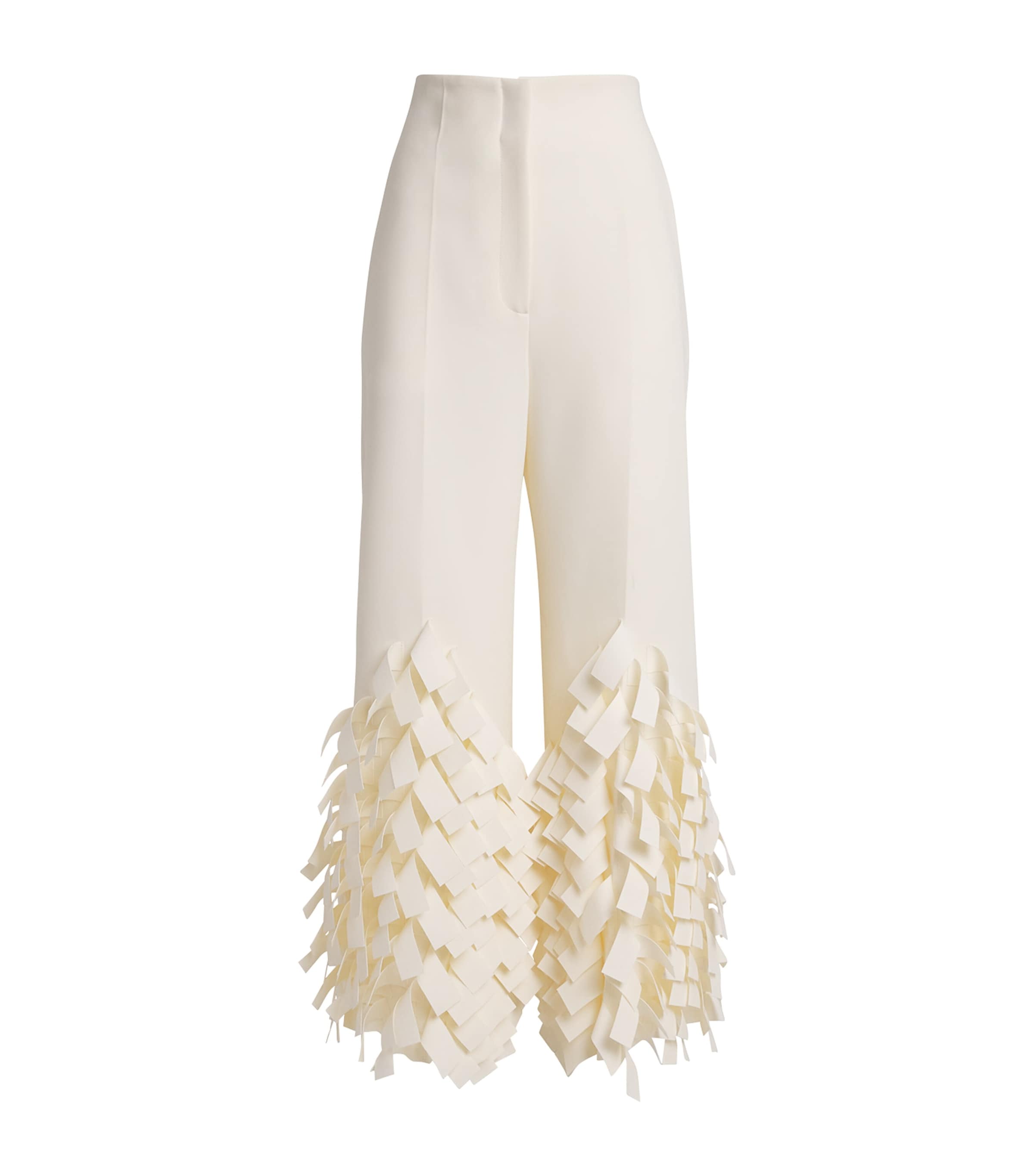 A.w.a.k.e. Fringe Wide-leg Trousers In White