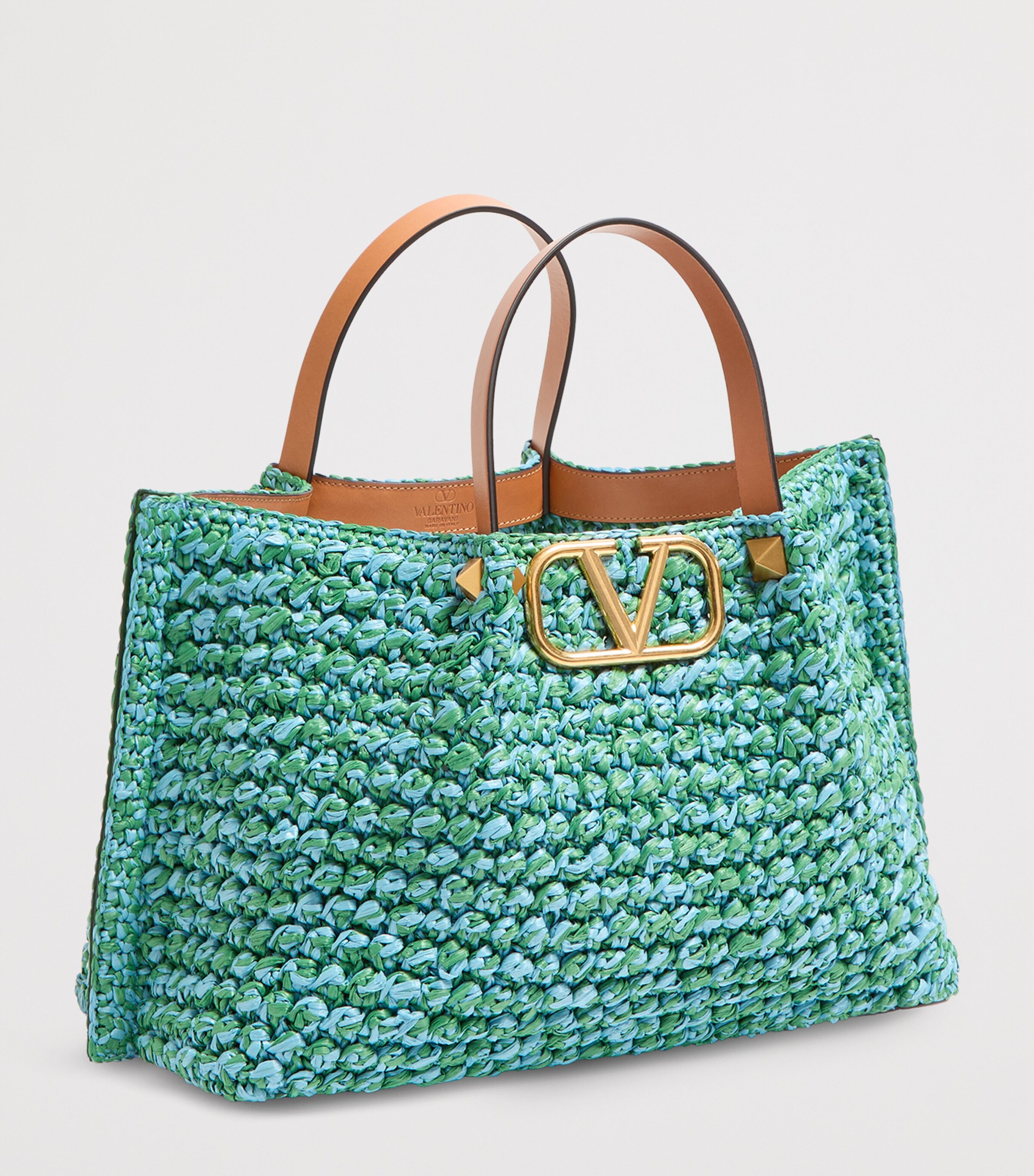 トートバッグ VLOGO SIGNATURE TOTE BAG IN SYNTHETIC RAFFIA Valentino Garavani Medium Raffia VLogo Signature Tote Bag