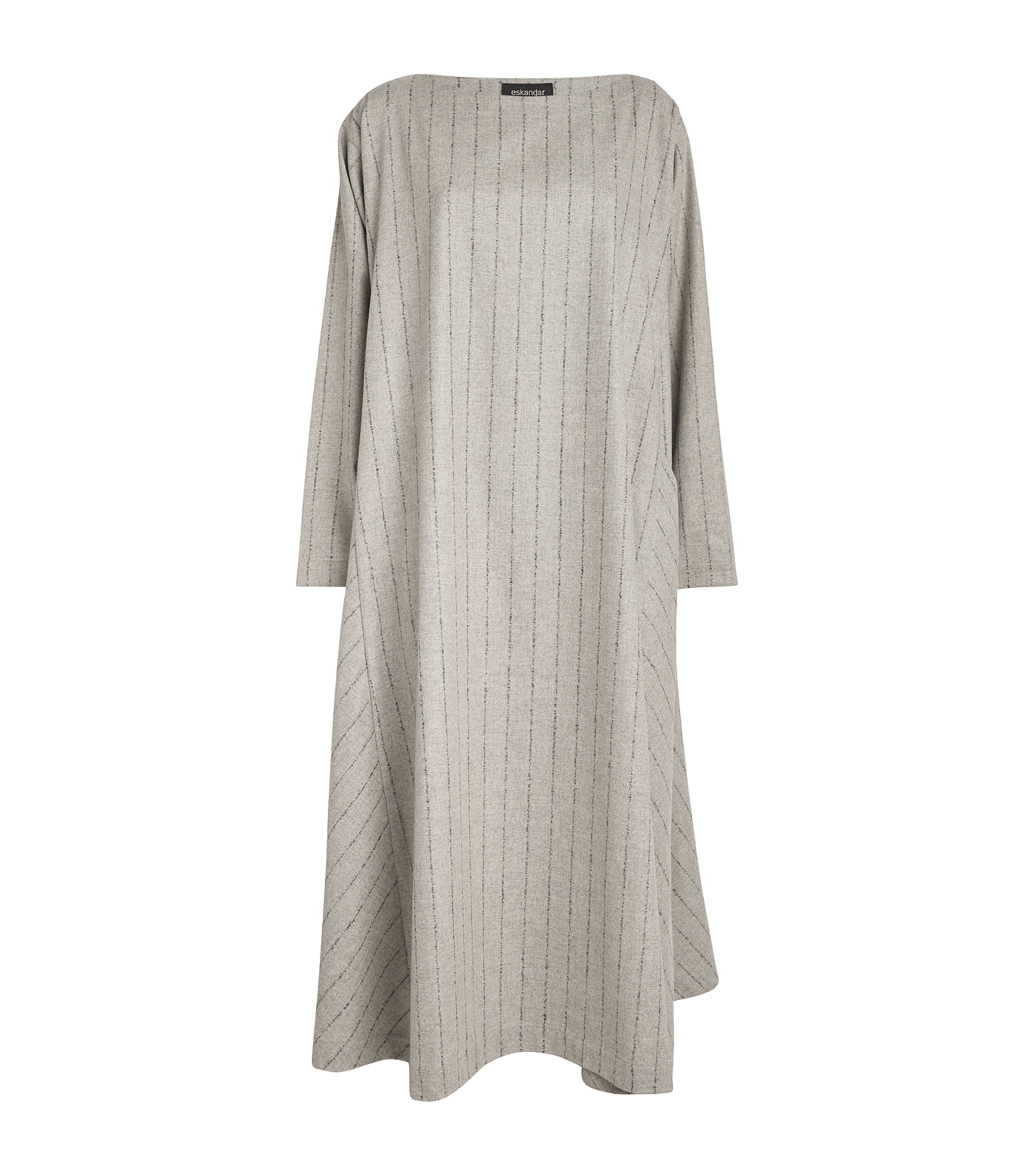 Shop Eskandar Wool-cashmere Caucuasus Dress In Grey