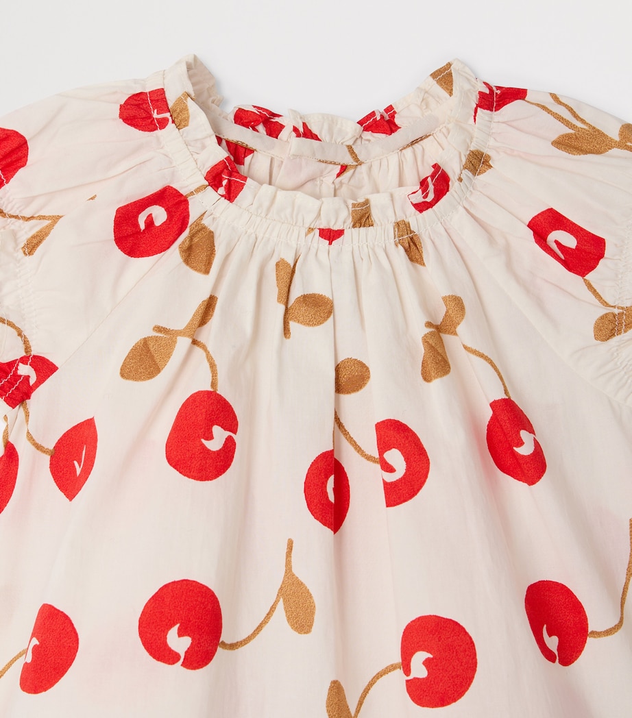 Bonpoint Cotton Cherry Print Blouse (6-18 Months) Ecru Image 3