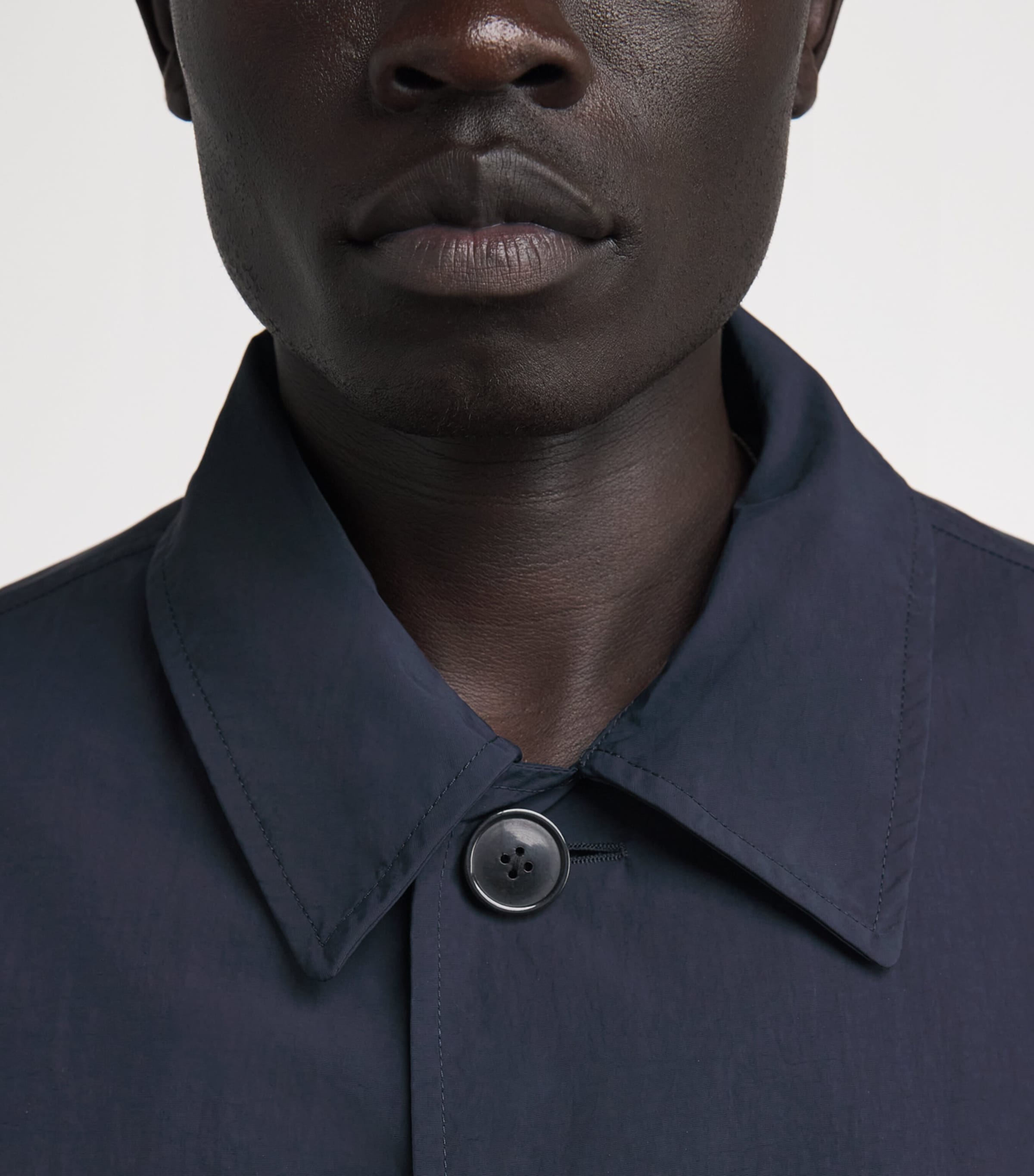 DRIES VAN NOTEN Mens Water-Repellent Coat Navy Image 3