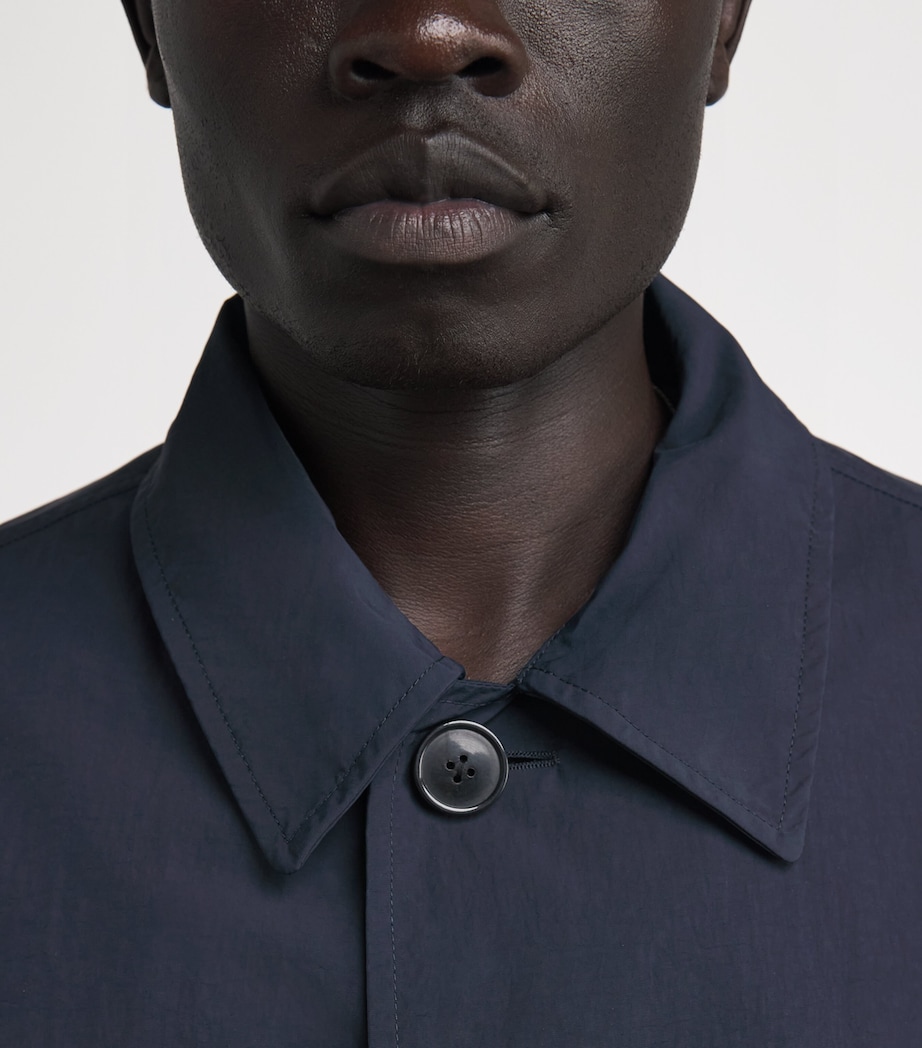 DRIES VAN NOTEN Mens Water-Repellent Coat Navy Image 3