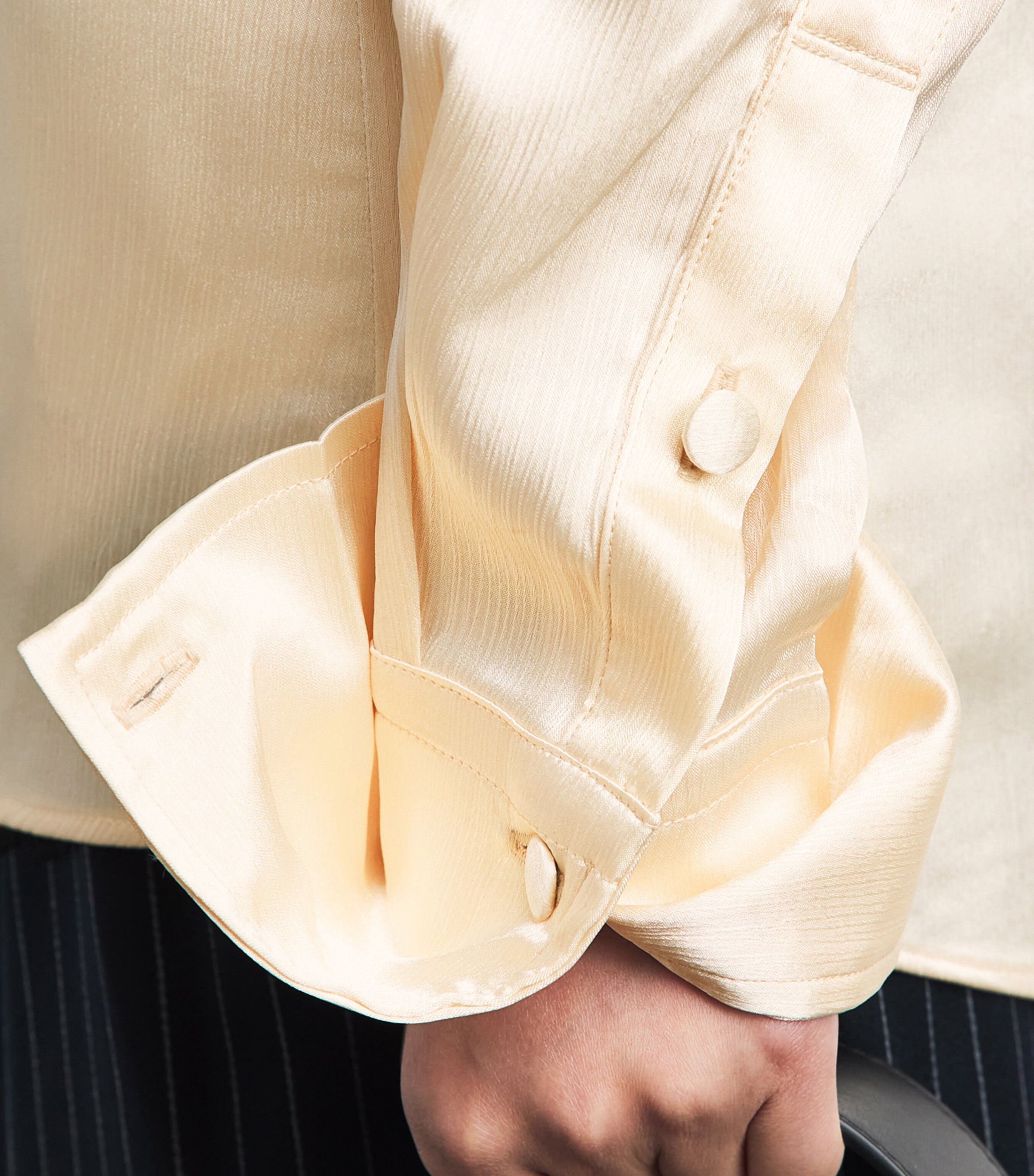 LATE FOR WORK Womens Satin Draped Shirt Chmp Image 3