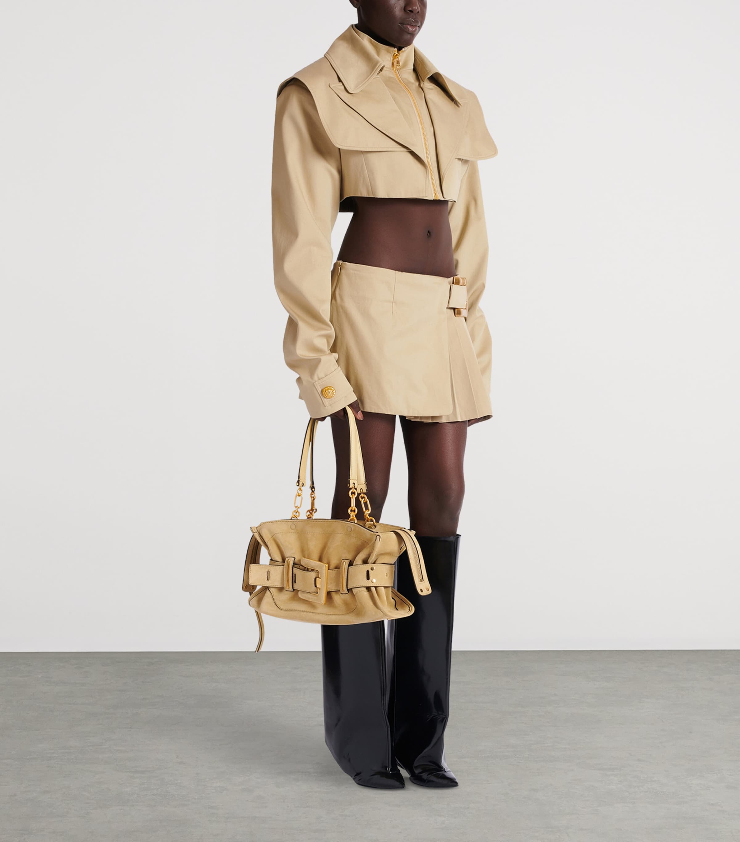 Small Suede Anthem Shoulder Bag 8BW 8BW BEIGE Image 2