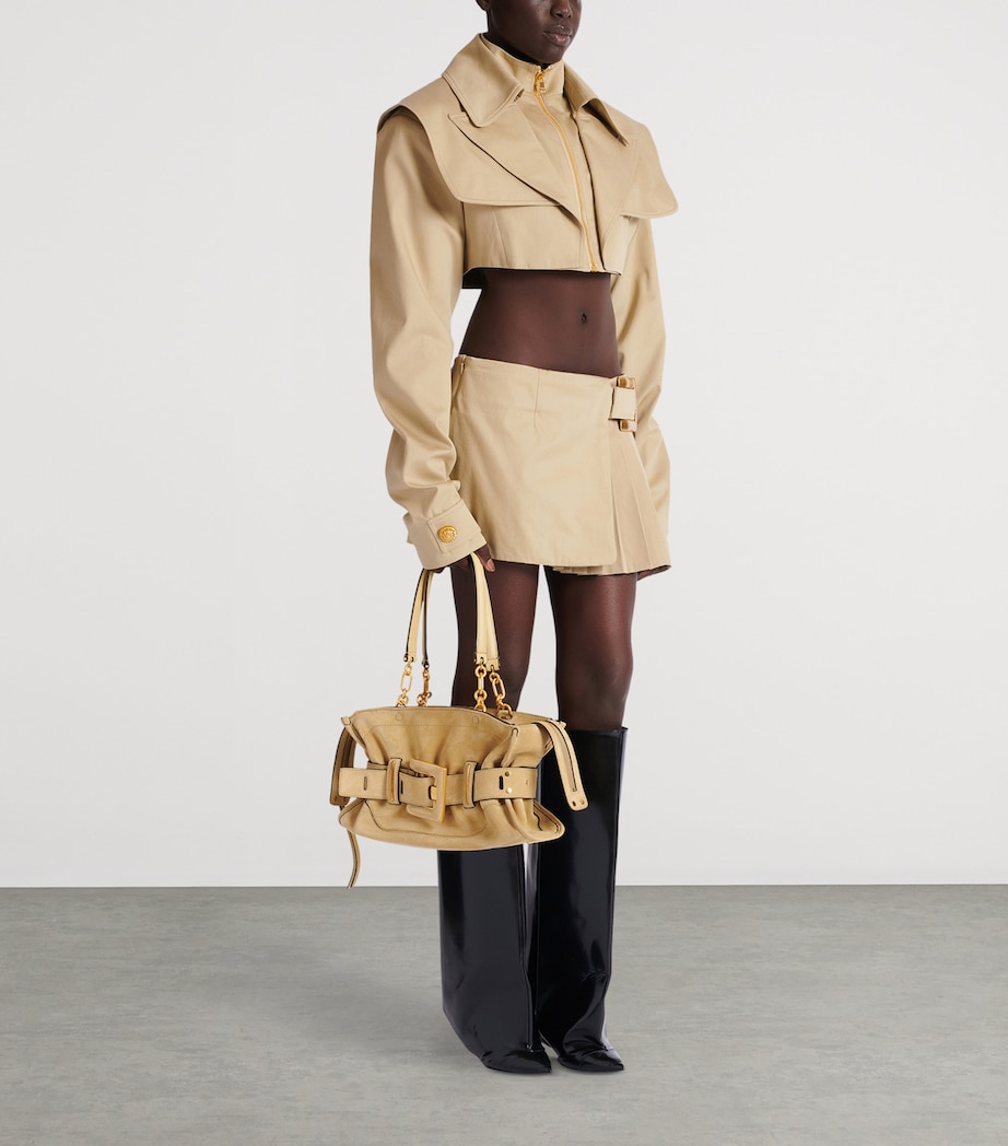 Small Suede Anthem Shoulder Bag 8BW 8BW BEIGE Image 2