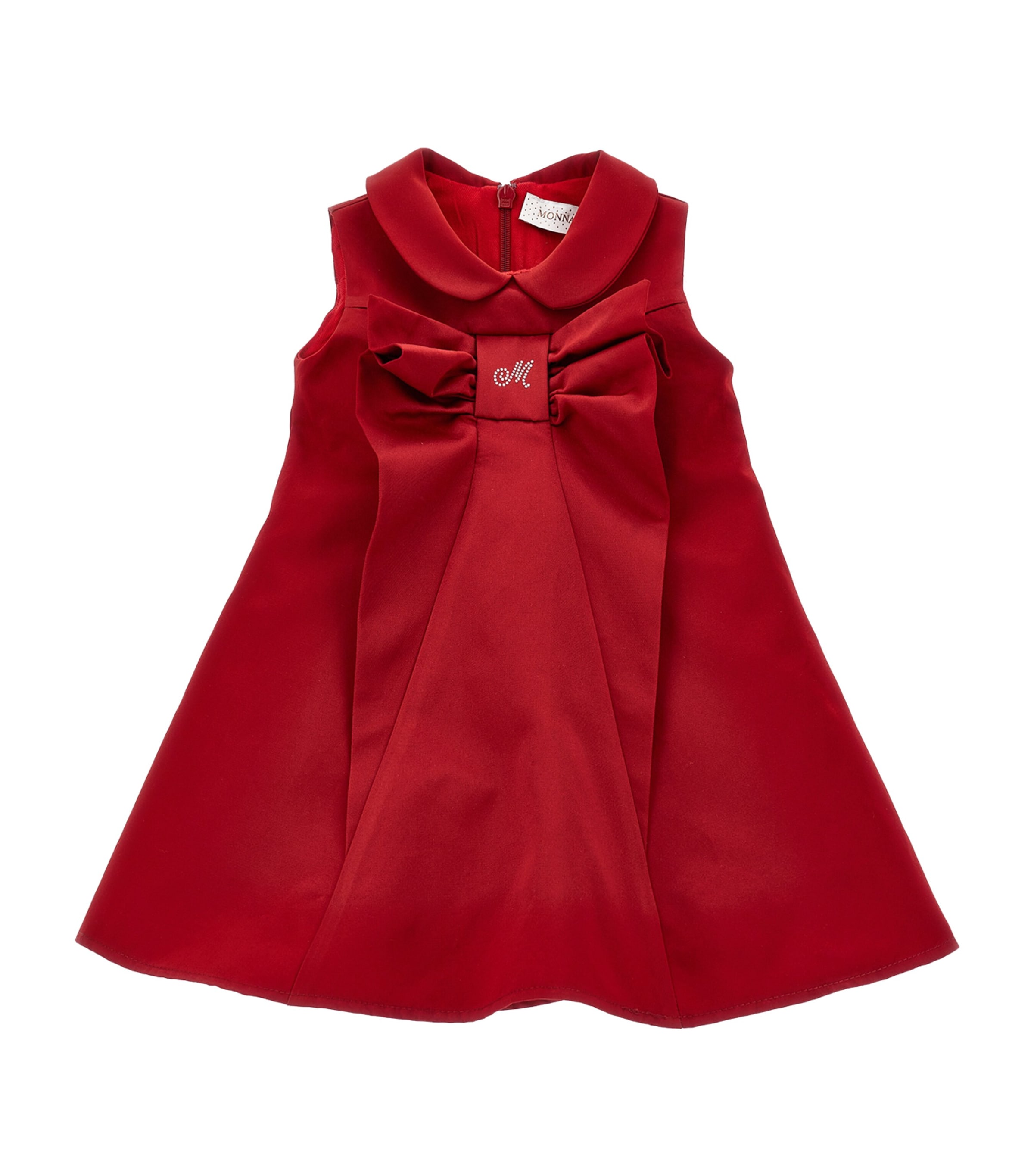 Monnalisa Sleeveless Duchess Dress In Red