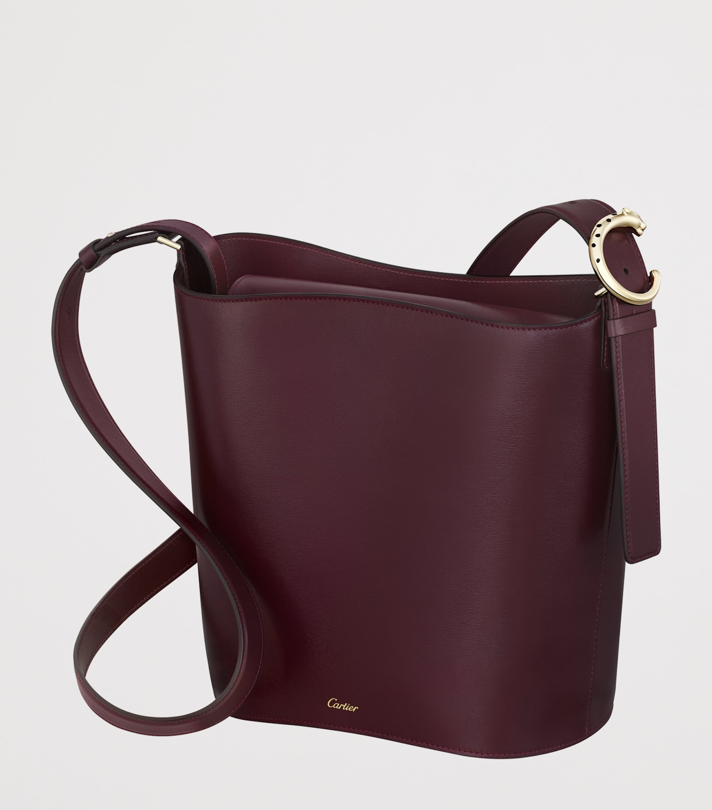 Small Leather Panthère C de Cartier Bucket Bag GRAPE Image 2