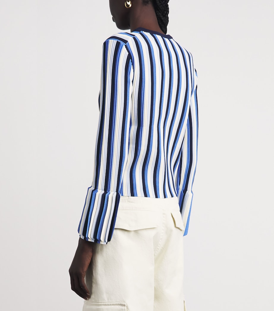 Simkhai Womens Striped Iris Cardigan Cerulean Multi Image 5
