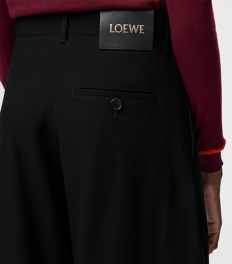 Wool Belted Trousers BLACK Image 5