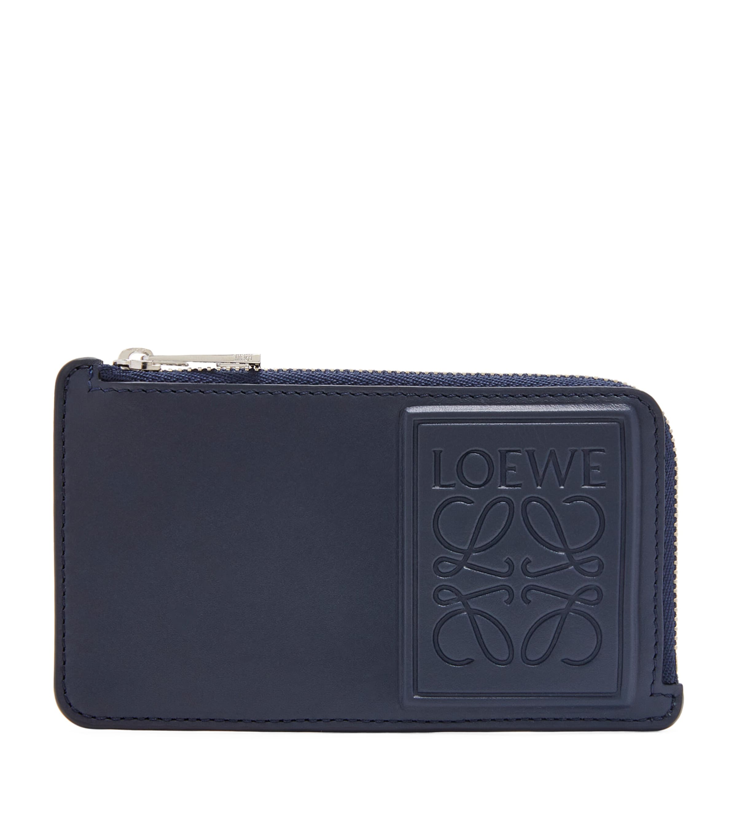 Loewe Debossed Logo Card Holder In Navy