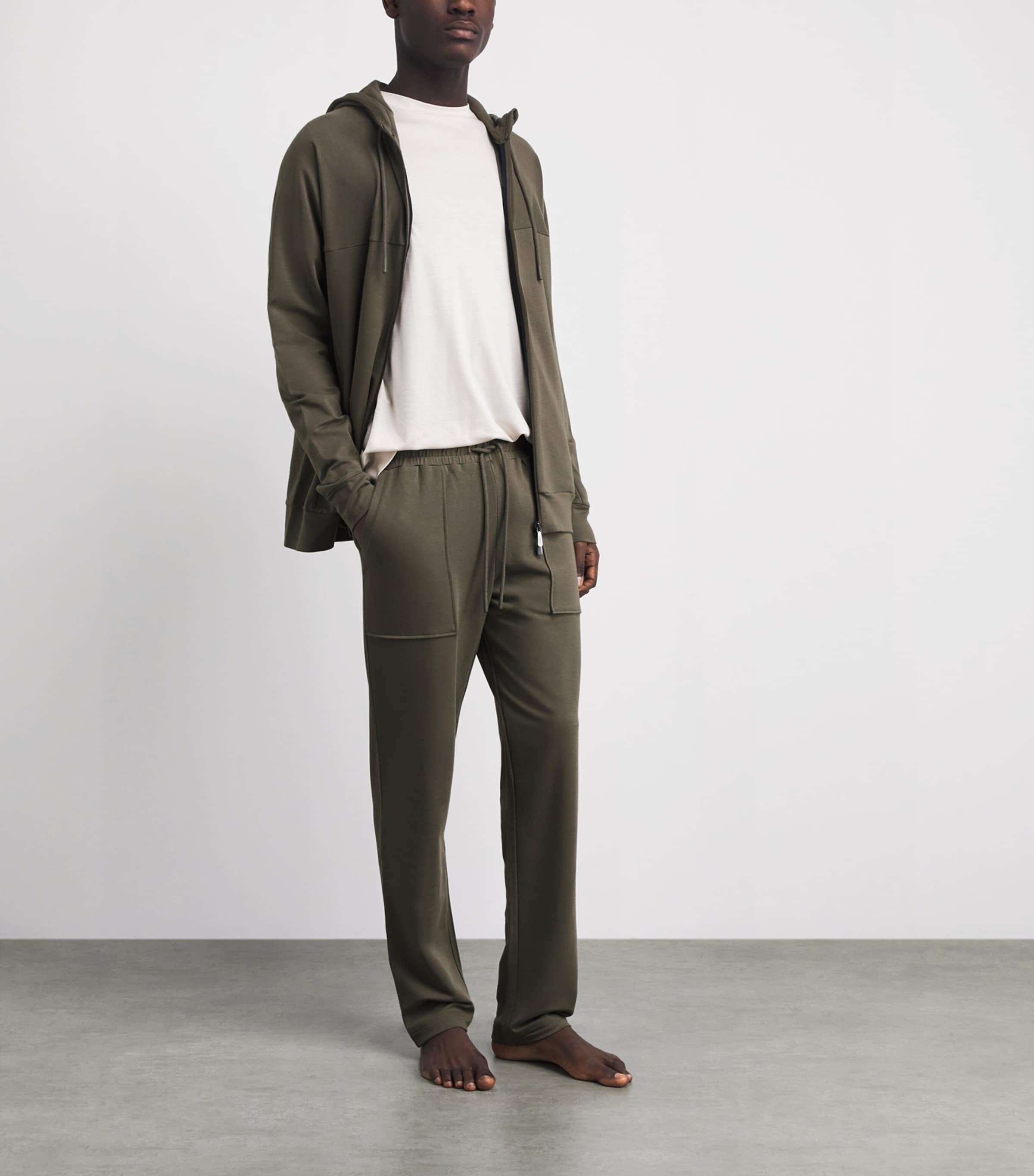 Zimmerli Mens Summer Lounge Hoodie Walnut Tree Image 2