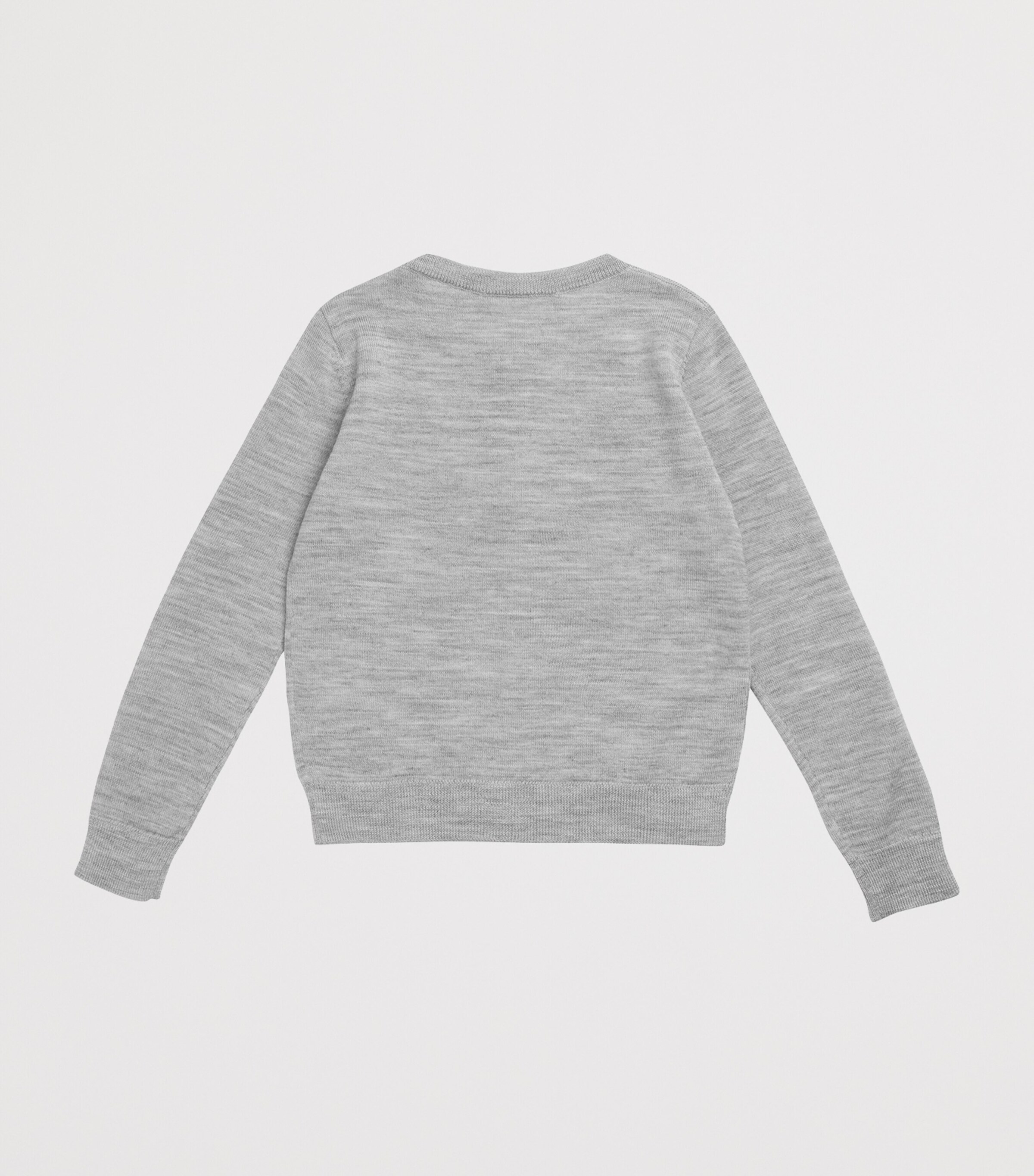 Bonpoint Wool Embroidered Cardigan (14 Years) Gris Chine C. Image 2