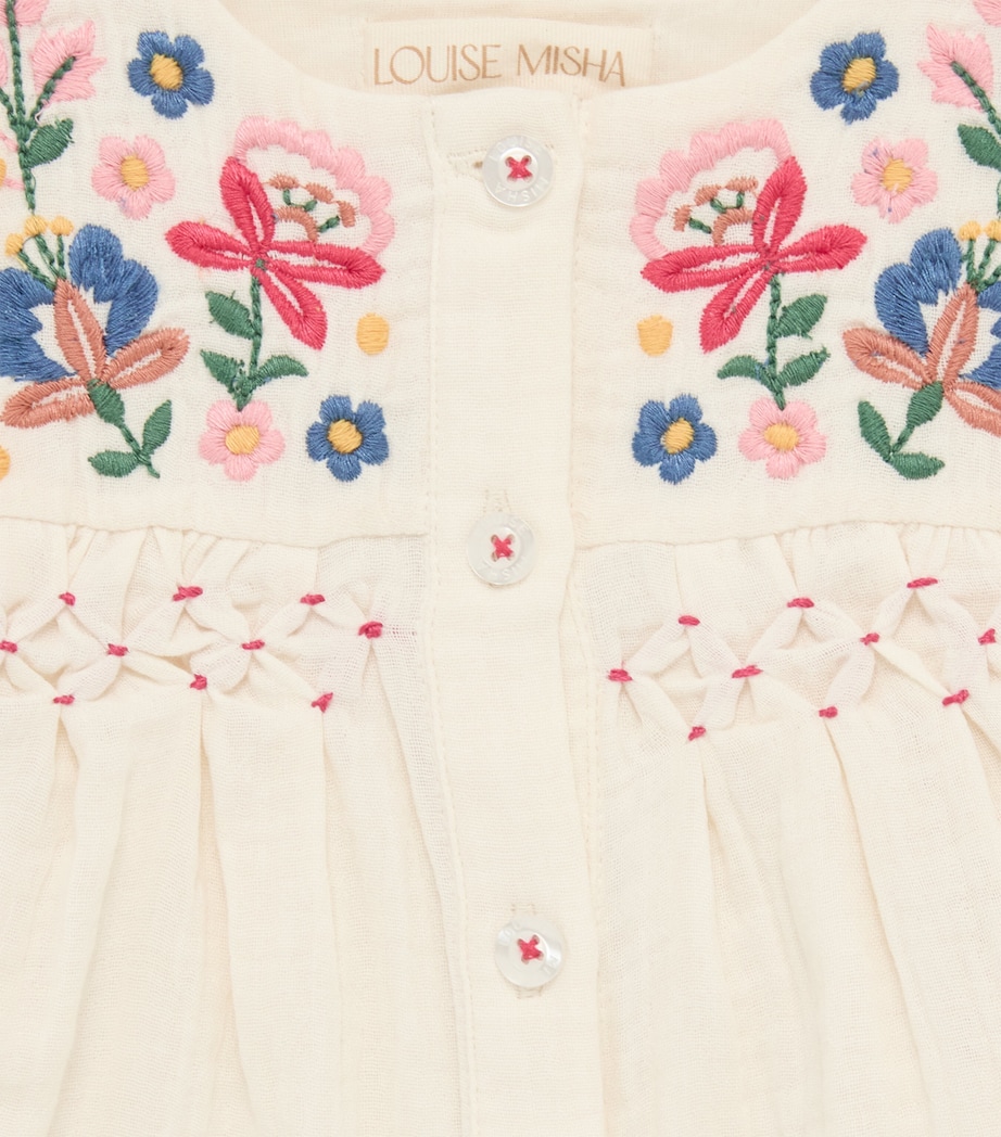 Louise Misha Cotton Embroidered Kirstin Blouse (6-24 Months) Cream Image 3