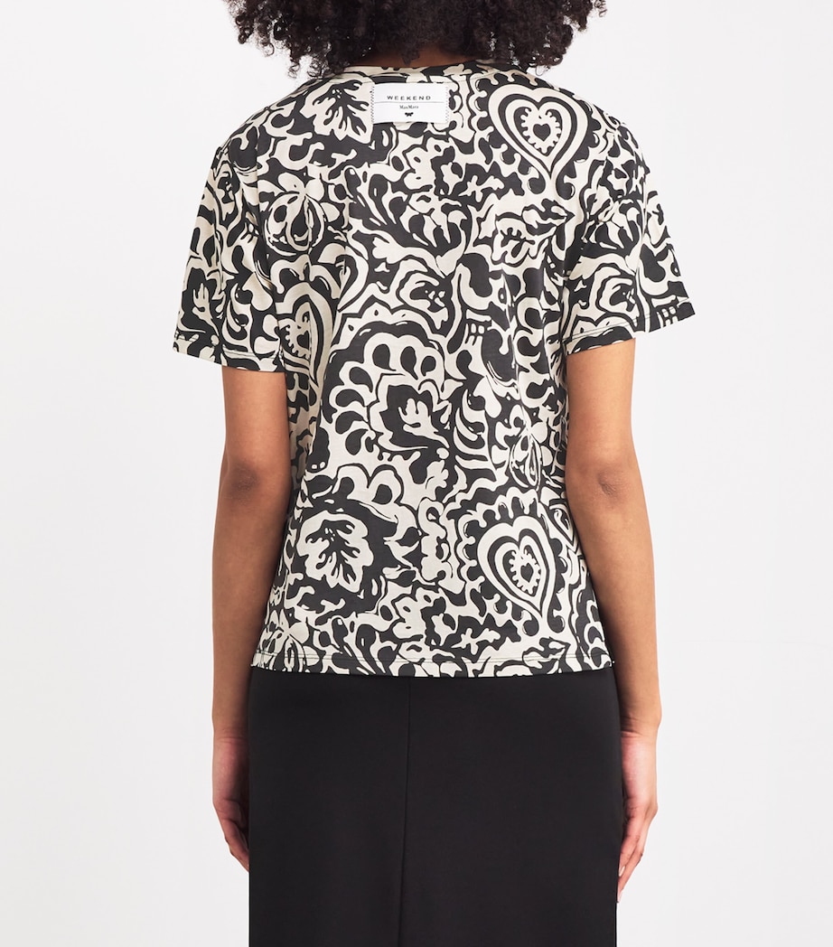 Weekend Max Mara Womens Cotton Graphic T-Shirt Black Image 4