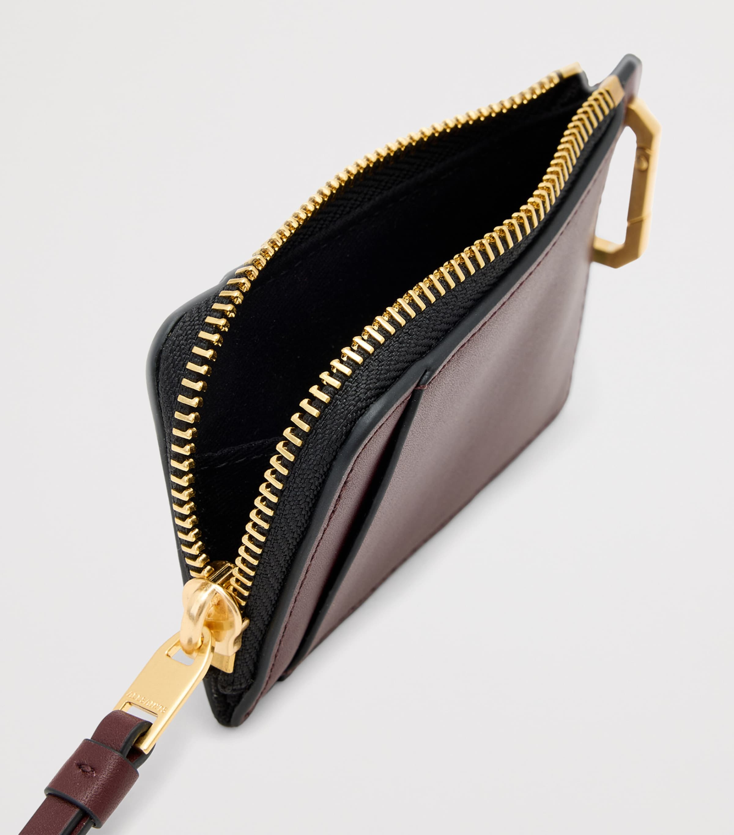 AllSaints Leather Remy Wallet Dark Red Image 2