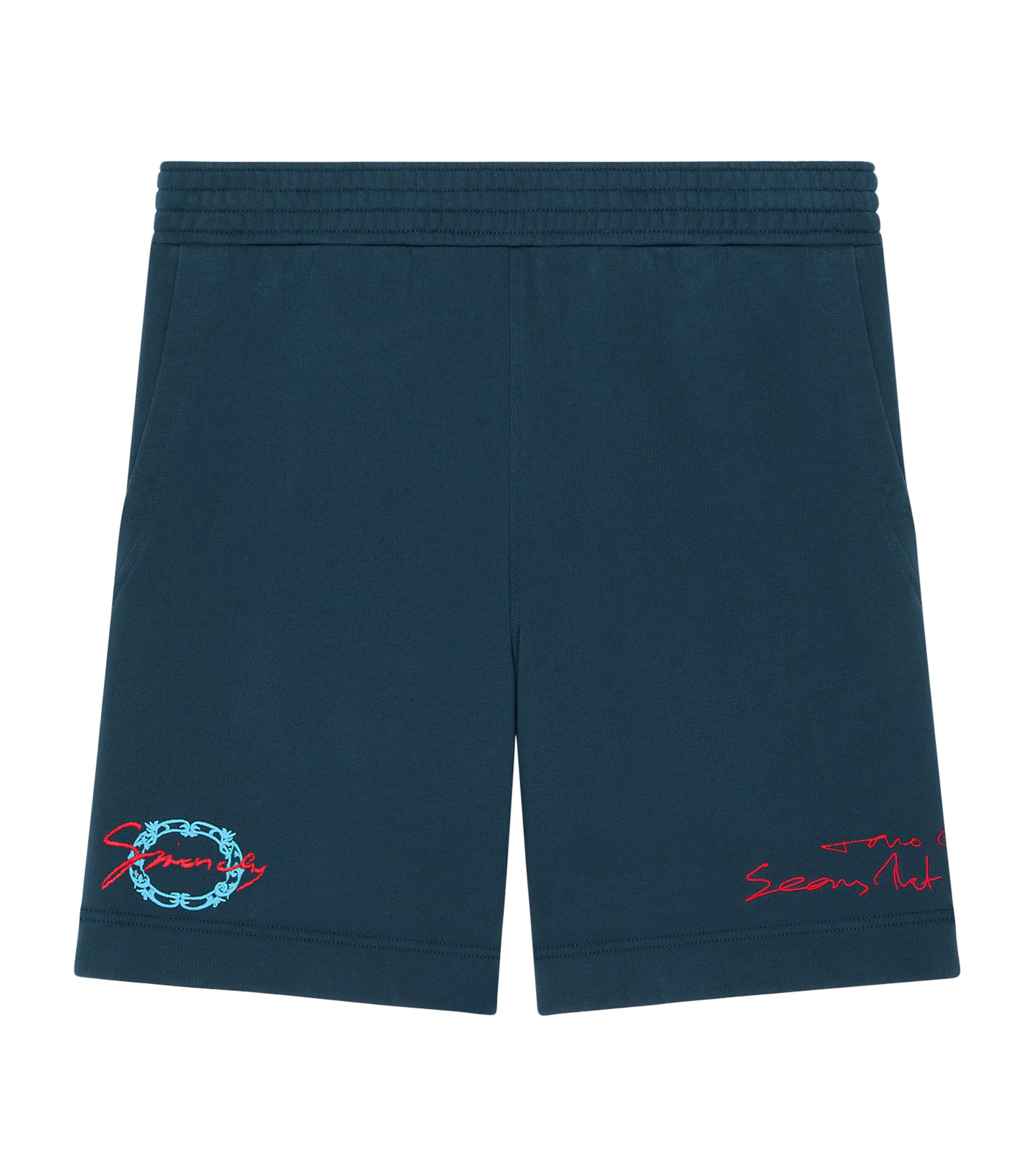 【関税＆送料込み】Givenchy Embroidery Shorts Givenchy Logo-embroidered Cotton Shorts Blue Givenchy