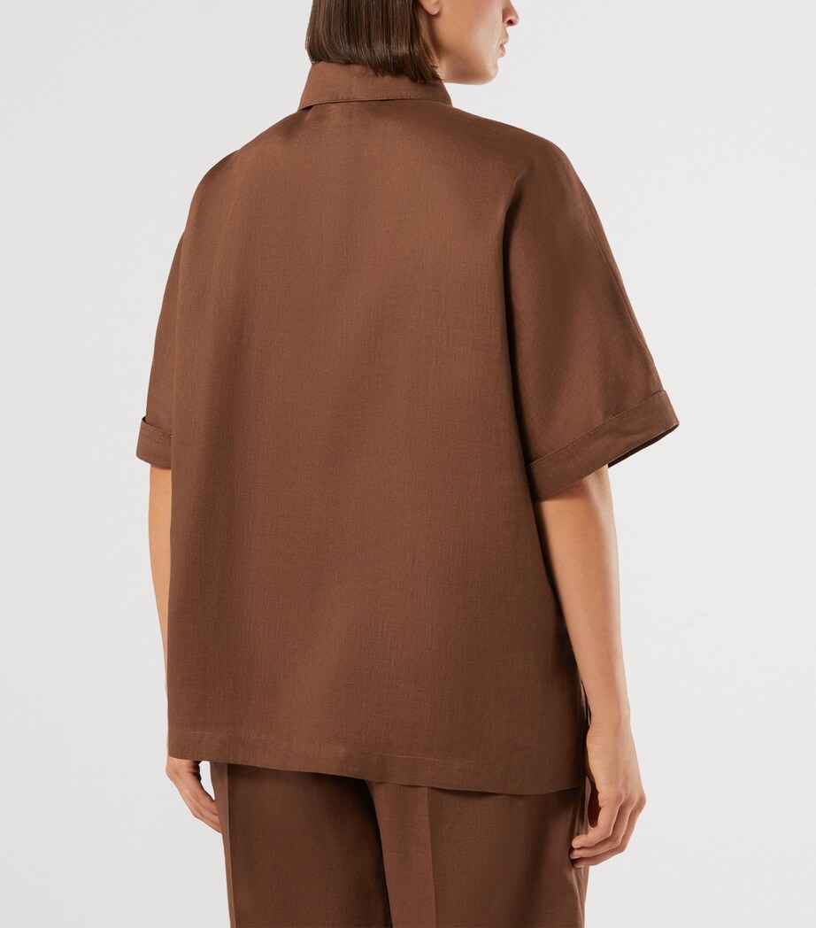 Marina Rinaldi Womens Linen Canvas Shirt Cocoa Image 4