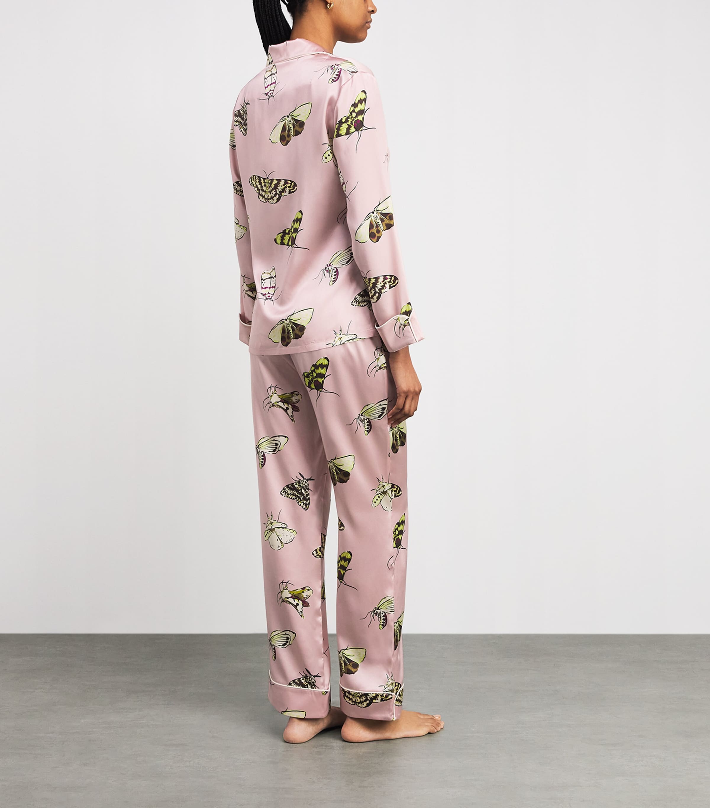 Olivia von Halle Womens Silk Moths Lila Pyjama Set Elda Image 4