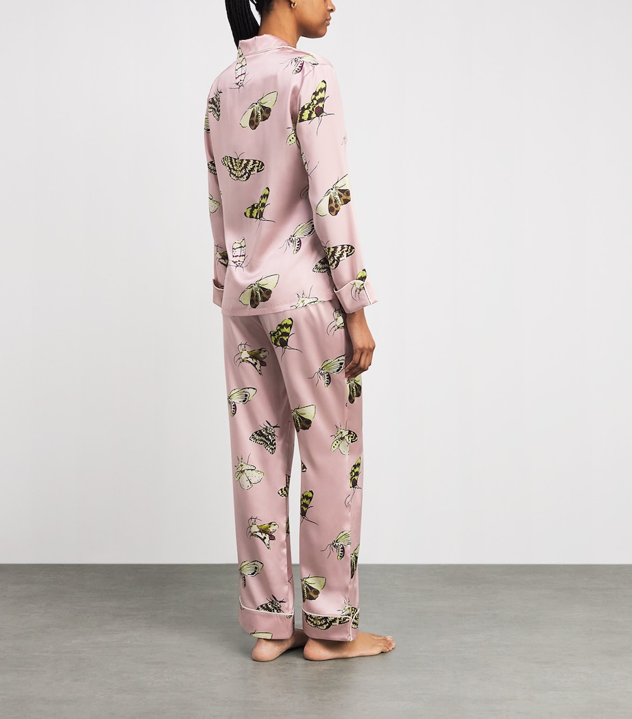 Olivia von Halle Womens Silk Moths Lila Pyjama Set Elda Image 4
