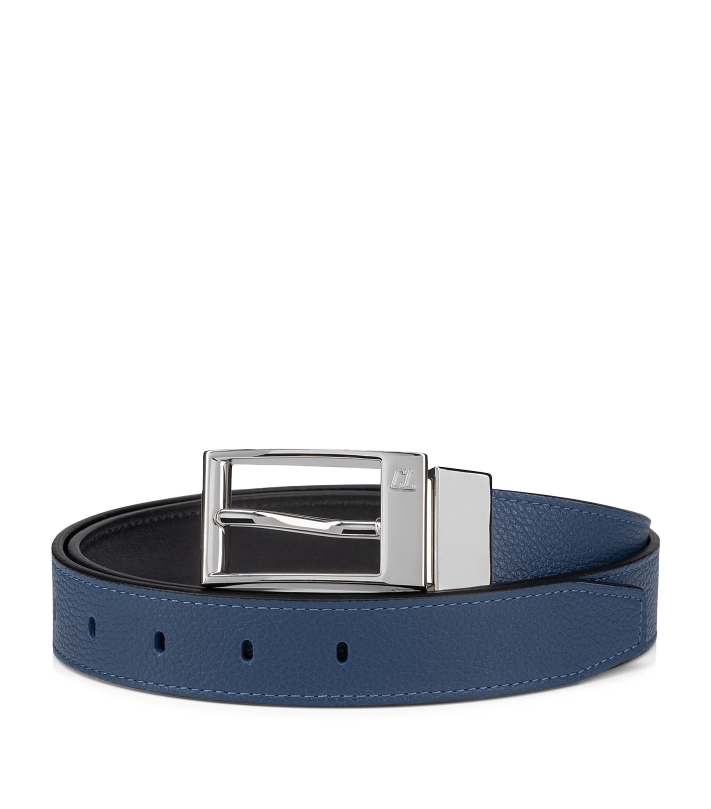 Christian Louboutin Bizz Logo-engraved Leather Belt