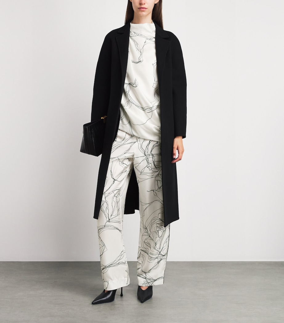 Fabiana Filippi Womens Silk Twill Printed Blouse Bianco Image 2