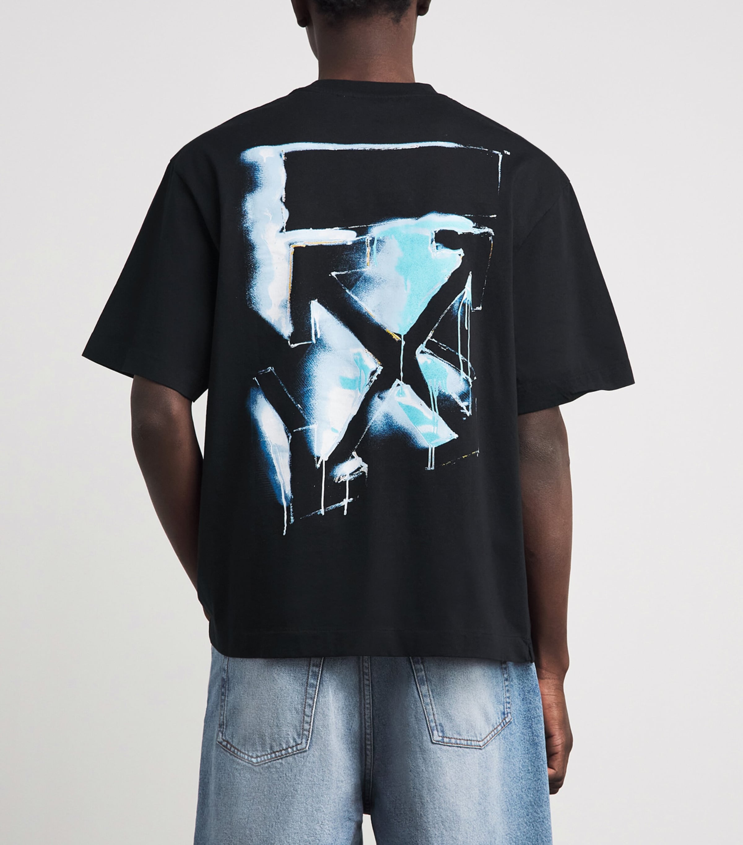 Off-White Mens Cotton Spray Arrow T-Shirt Black Image 5