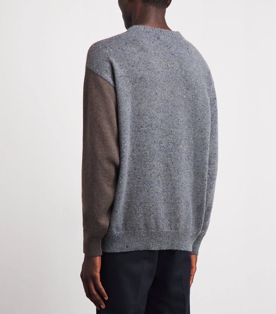 Johnstons Of Elgin Mens Cashmere Exploded Argyle Sweater Cairngorm Image 5