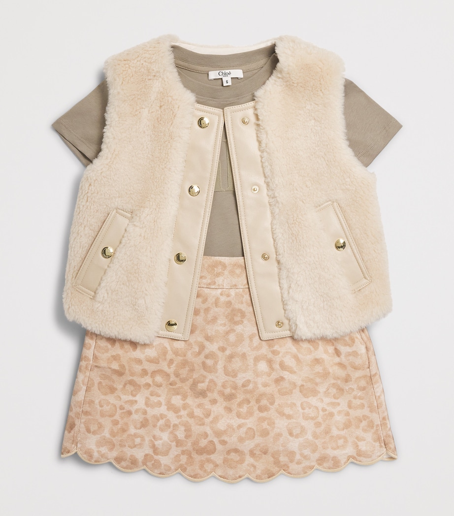 Cotton Cheetah Print Skirt (14 Years) STONE Image 3