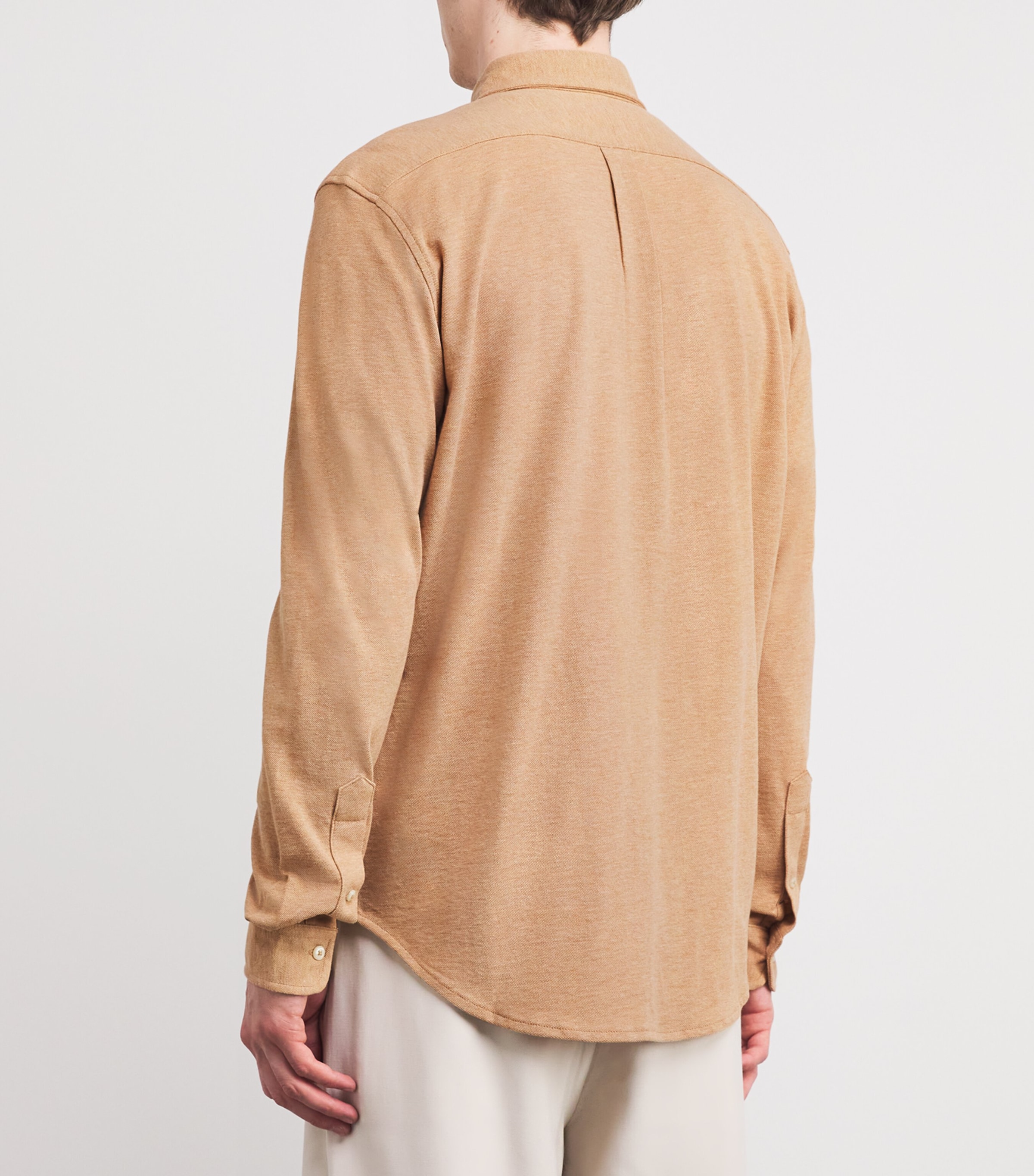 Cotton Featherweight Mesh Logo Shirt CAMEL Image 4