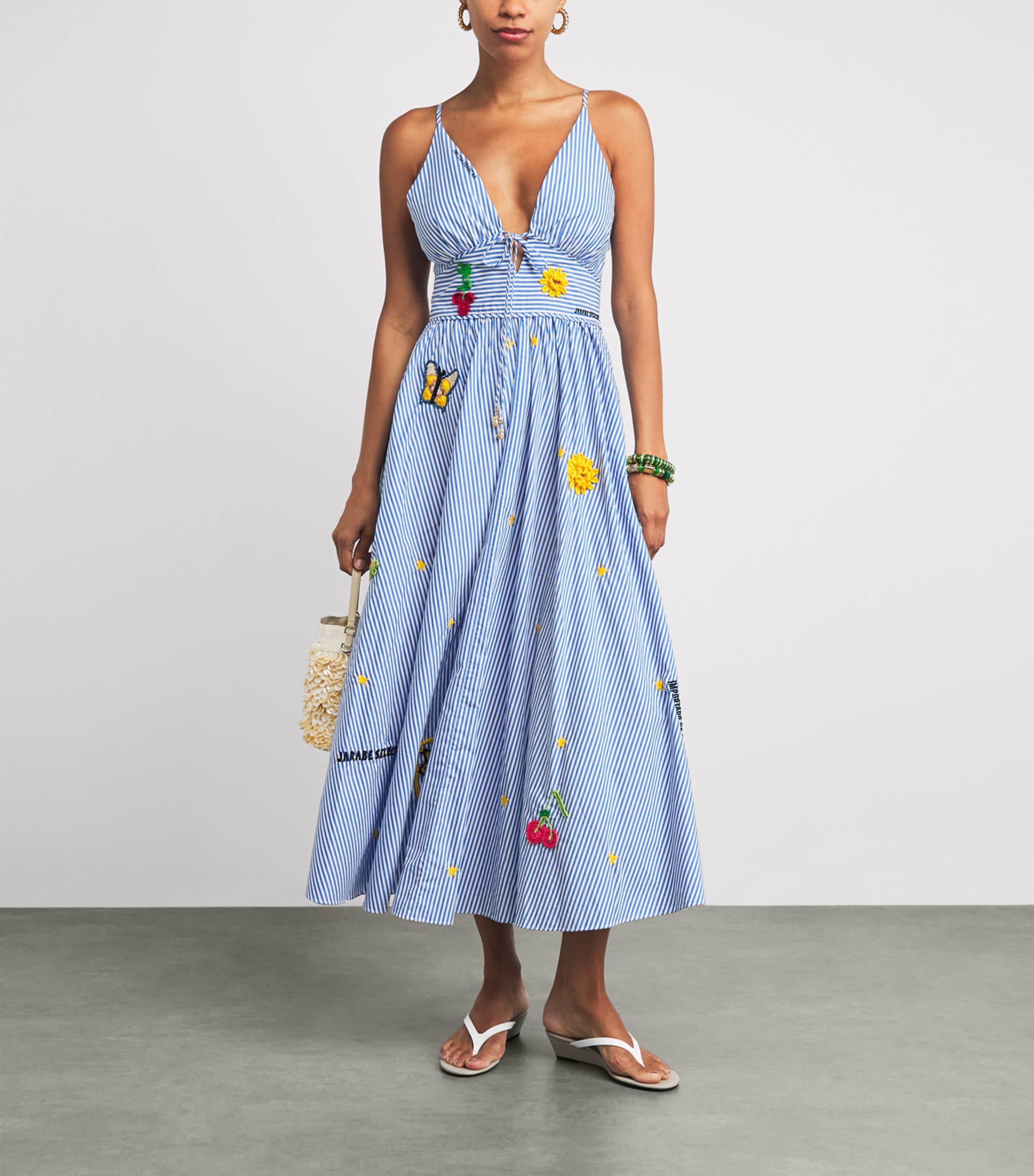 Camilla Womens Cotton Appliquéd Midi Dress Magic Of The Mercado Image 2