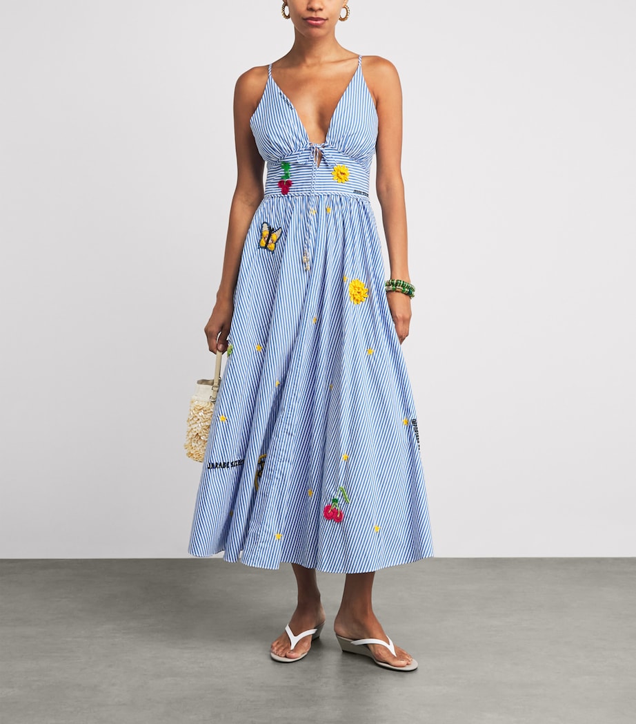 Camilla Womens Cotton Appliquéd Midi Dress Magic Of The Mercado Image 2