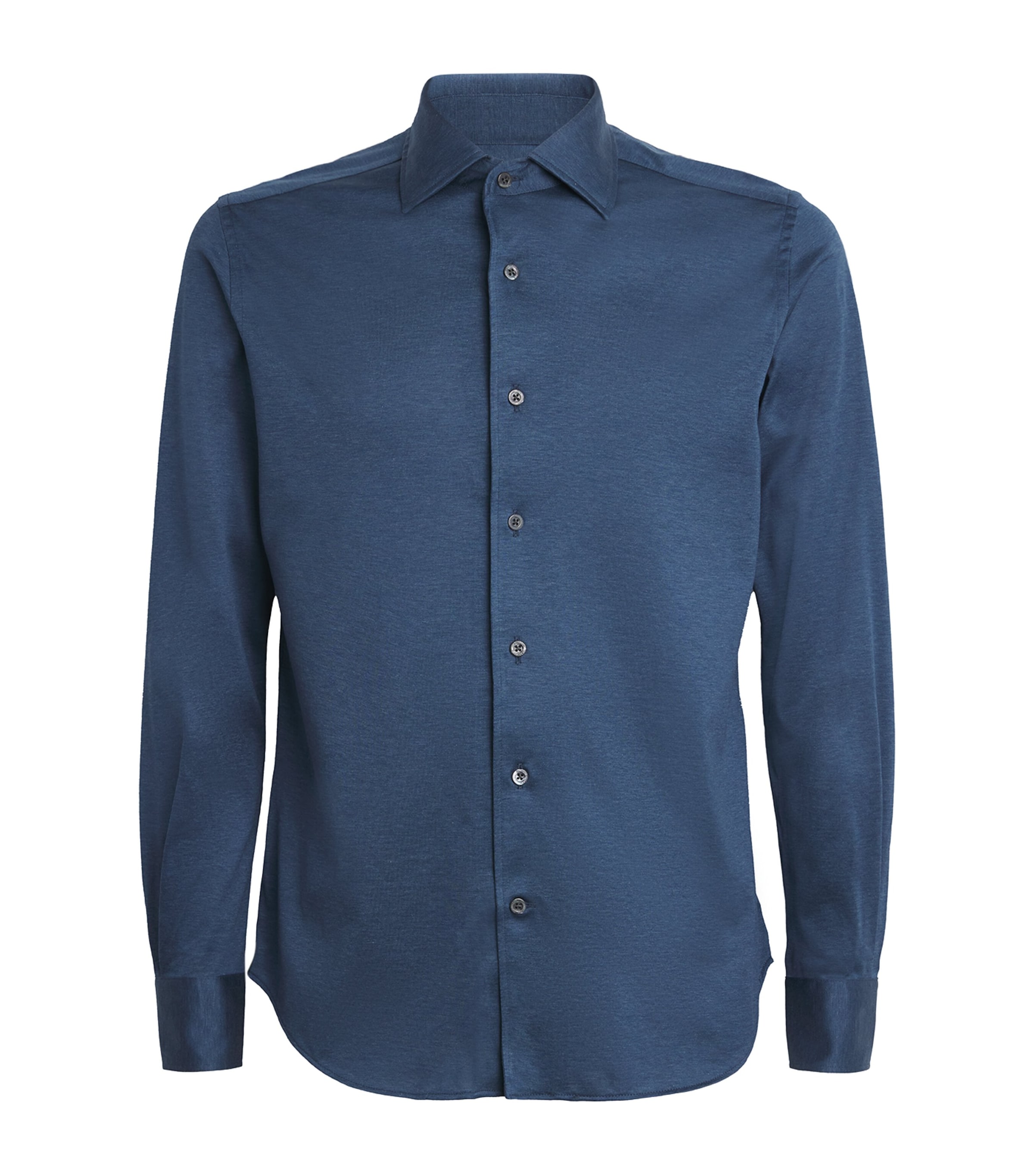 Cotton Long-Sleeve Shirt 006 BLUE Image 1