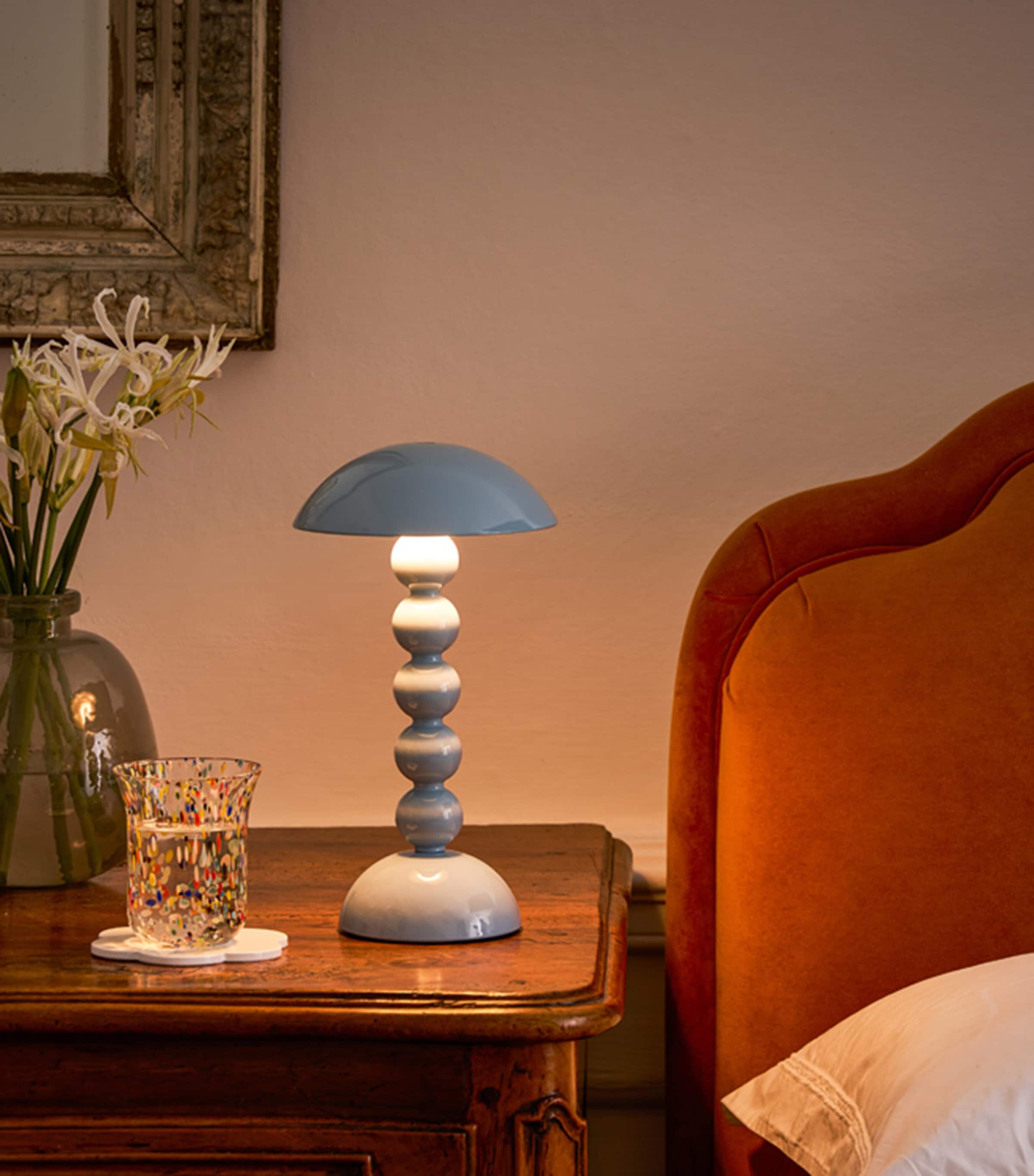 Addison Ross Bobbin Rechargeable Table Lamp Blue Image 2