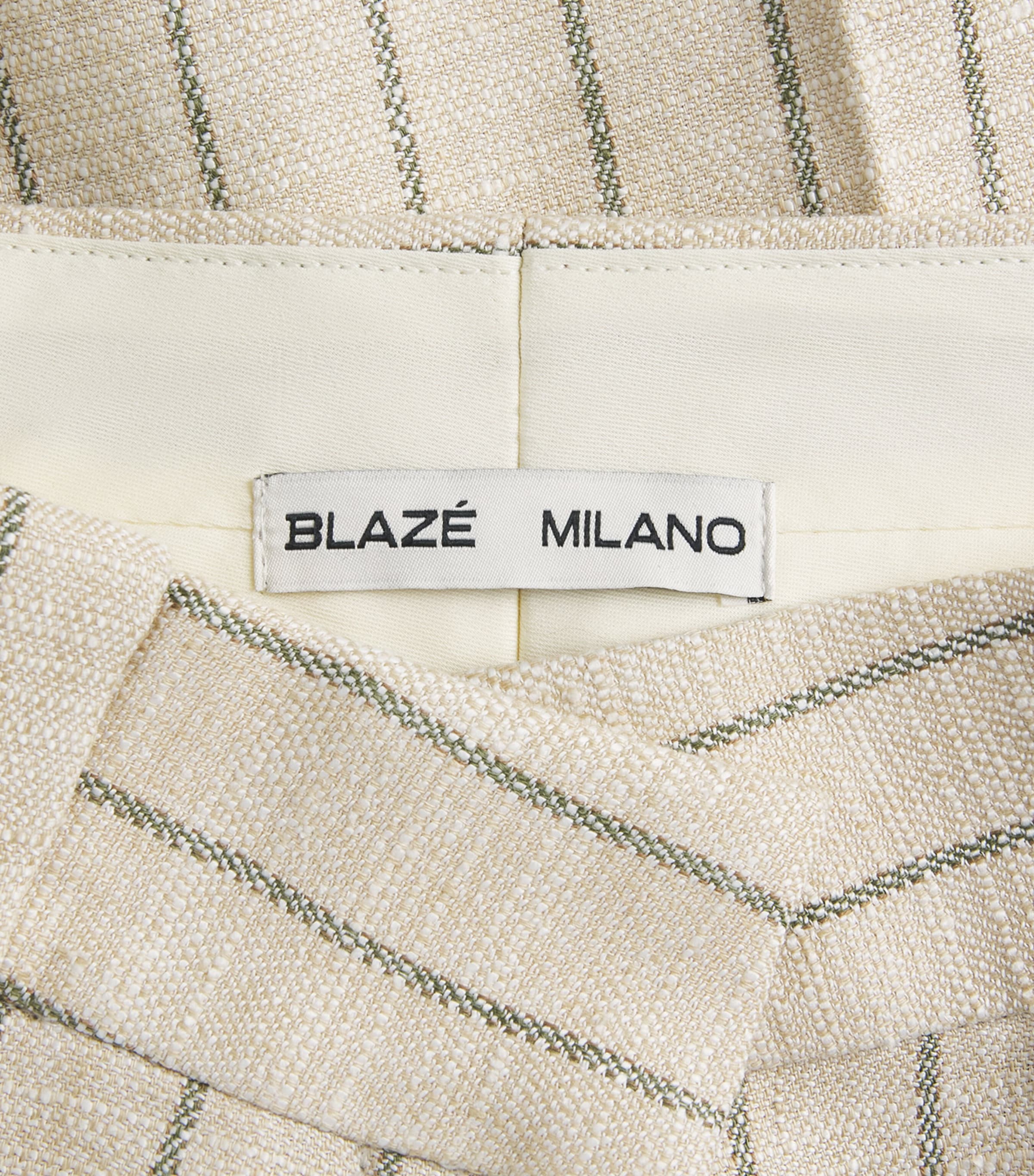 Blazé Milano Womens Pinstripe Serene Husul Tailored Shorts Tea Image 6